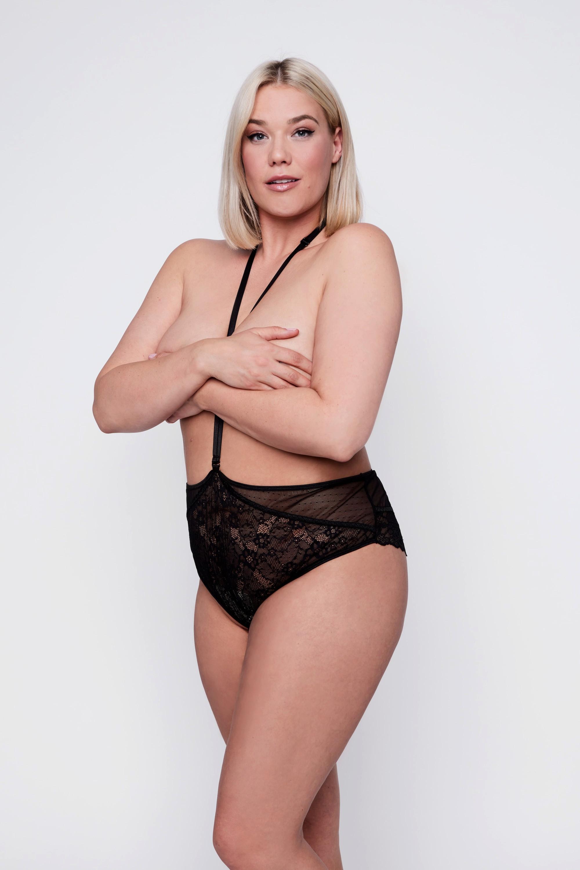 Ulla Popken Brazilian-Slip, Spitze, Straps, Ouvert-Öffnung