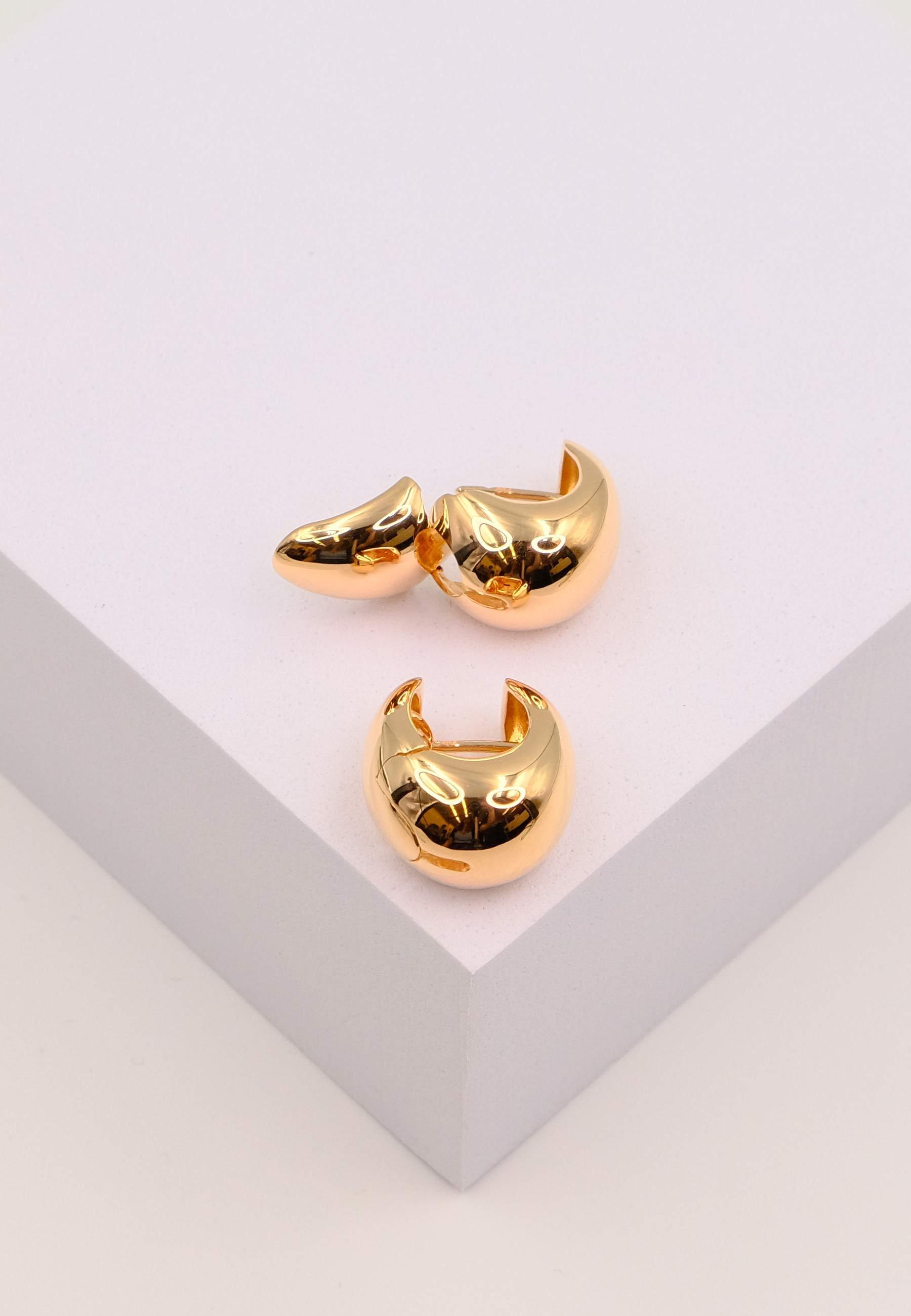 MUAU Schmuck Creolen Rotgold 750 Scharnier bombiert 17x12mm