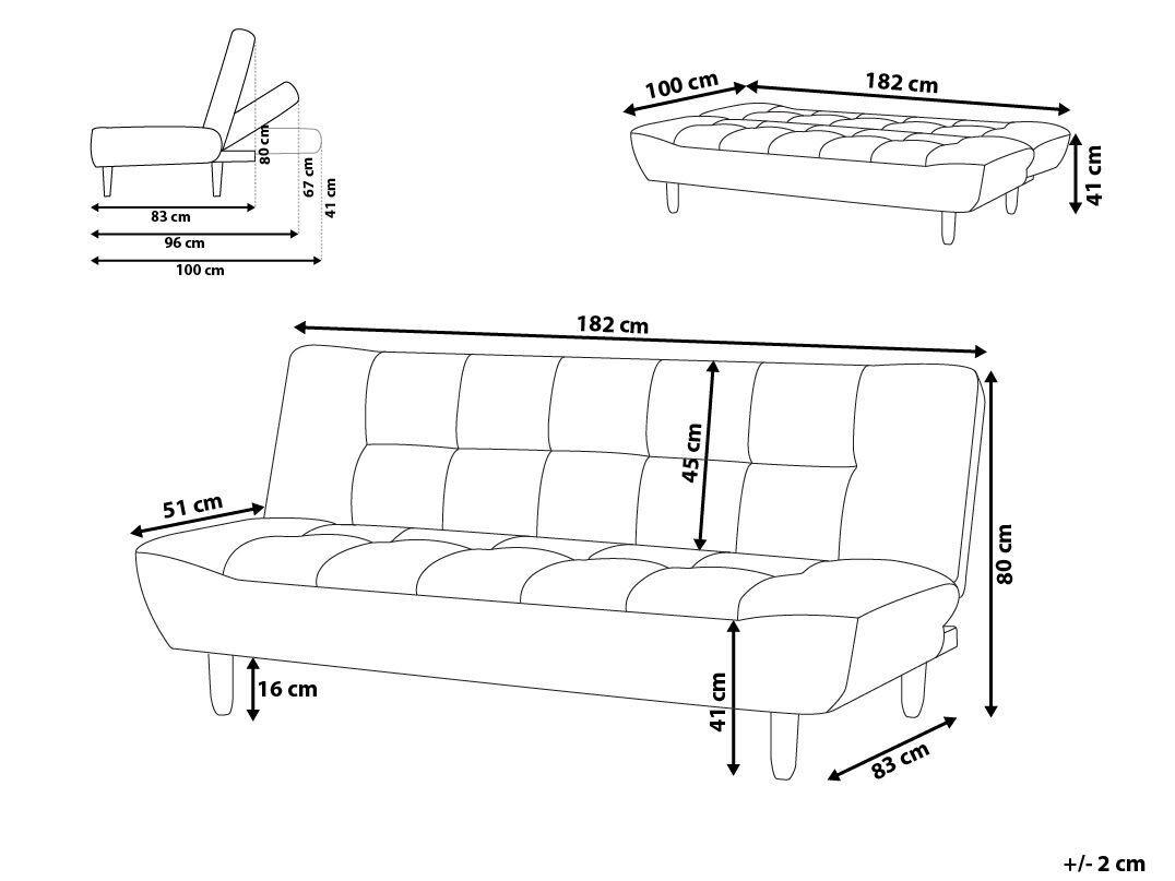 Beliani Schlafsofa aus Polyester Retro ALSTEN