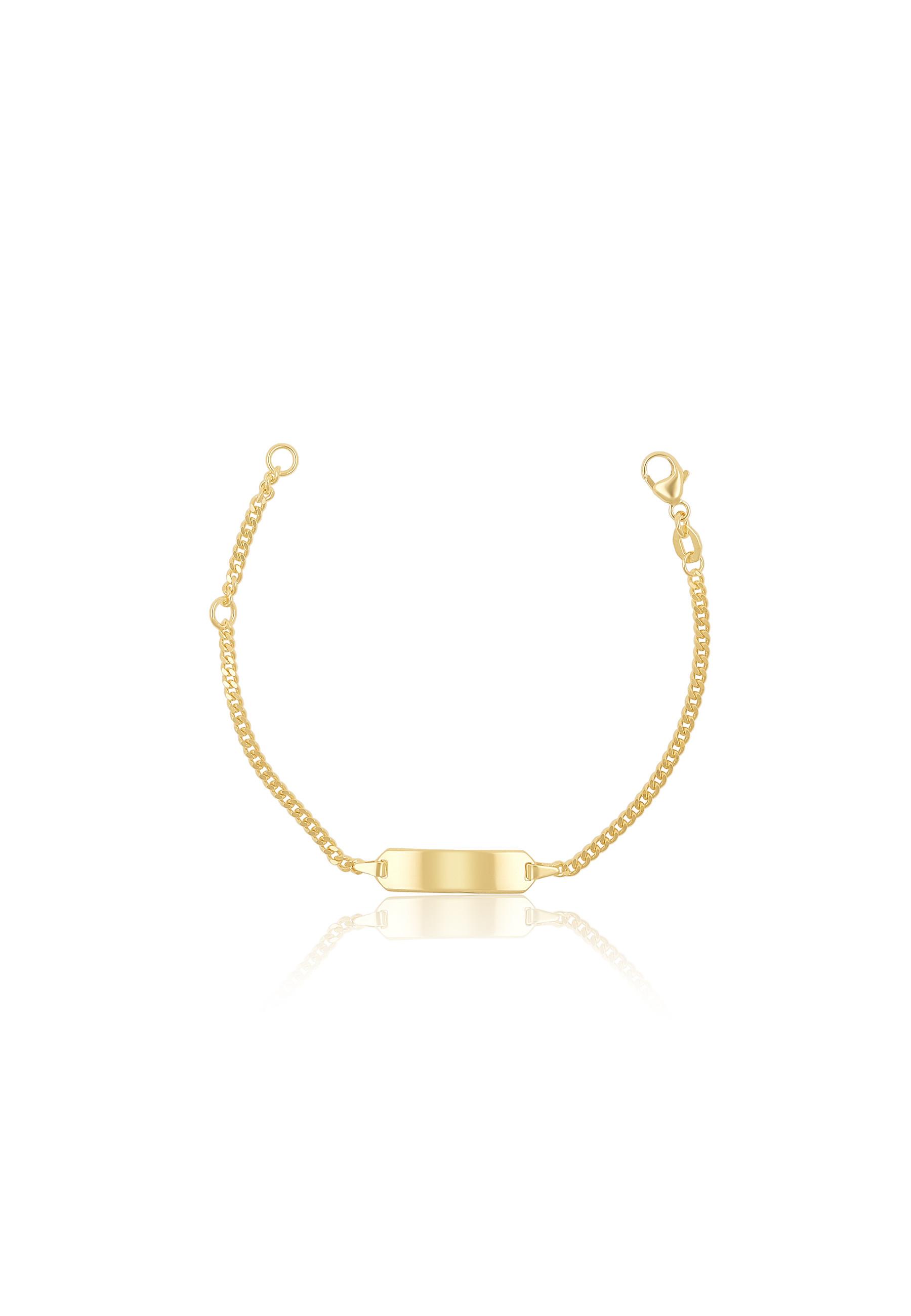 MUAU Schmuck ID-Bracelet Panzer Gelbgold 750, 2.1mm, 14cm