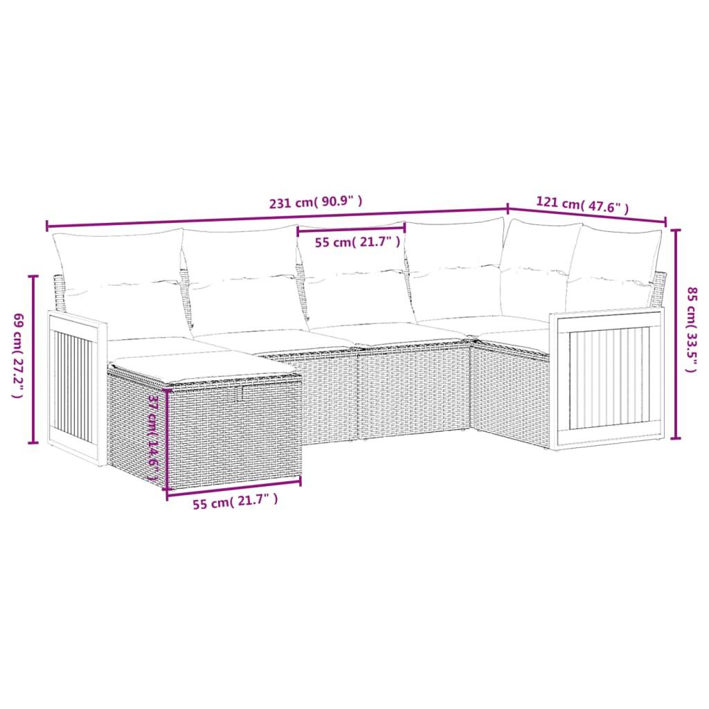 VidaXL Garten sofagarnitur poly-rattan