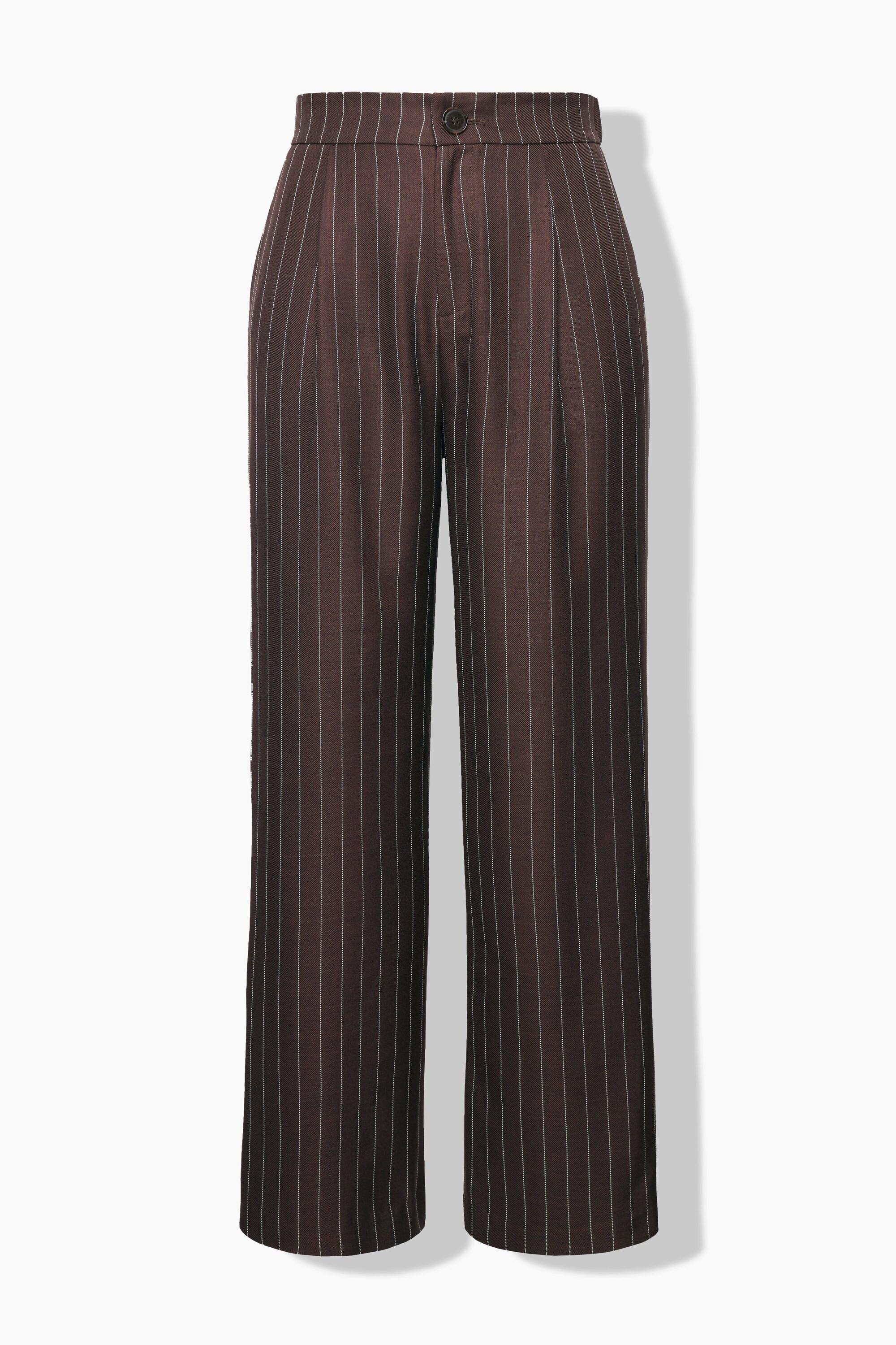 Studio Untold High Waist Weites Bein Nadelstreifen Hose
