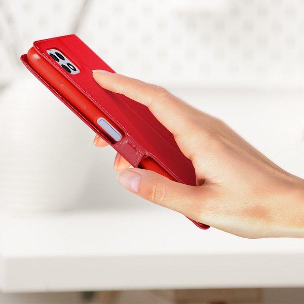 Avizar Doppelfenster Cover Samsung A22 5G Rot