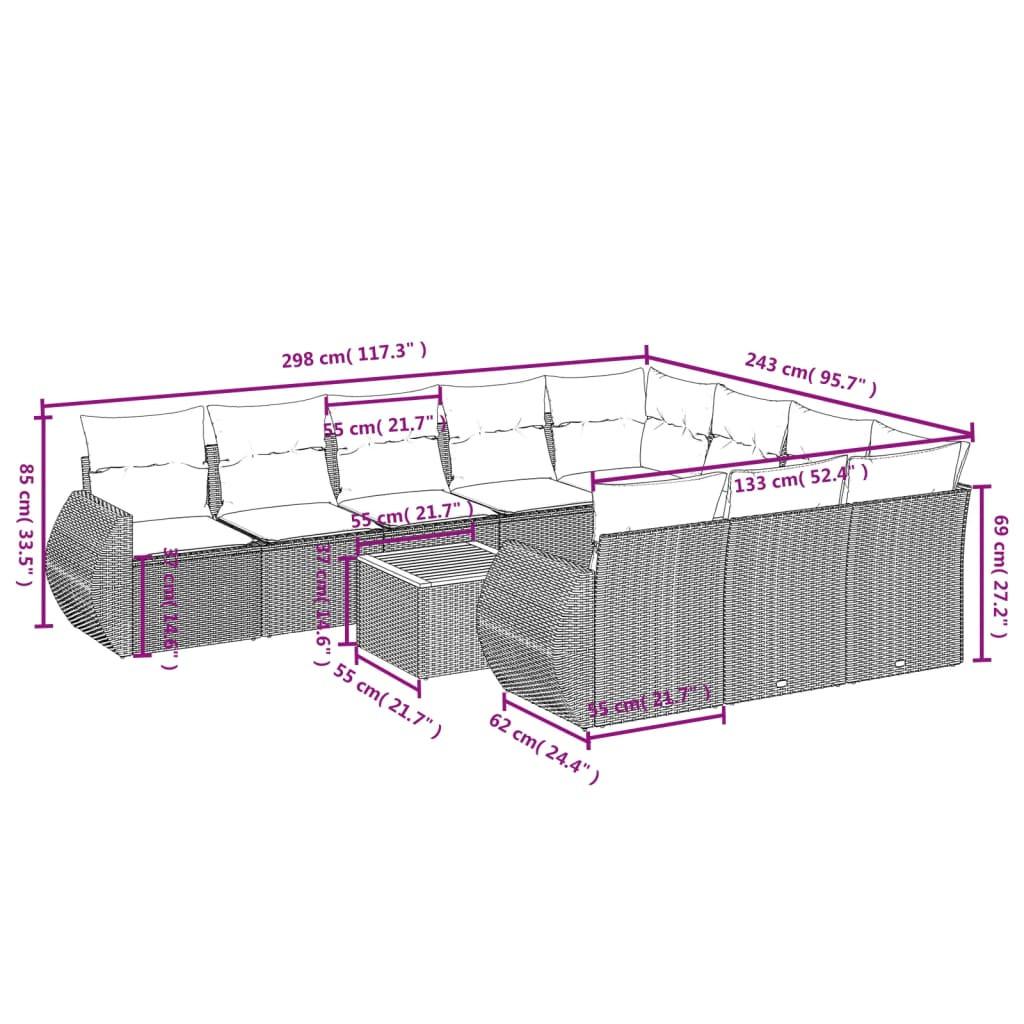 VidaXL Garten sofagarnitur poly-rattan