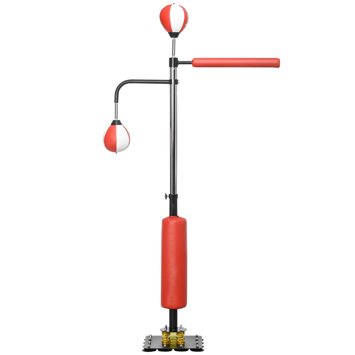 Northio Standbox Freistehender Boxsack 140-205Cm Höhenverstellbarer Standbox-Trainer Mit 2 Speedbällen Reflexstange Saugnapf-Basis Für Erwachsene