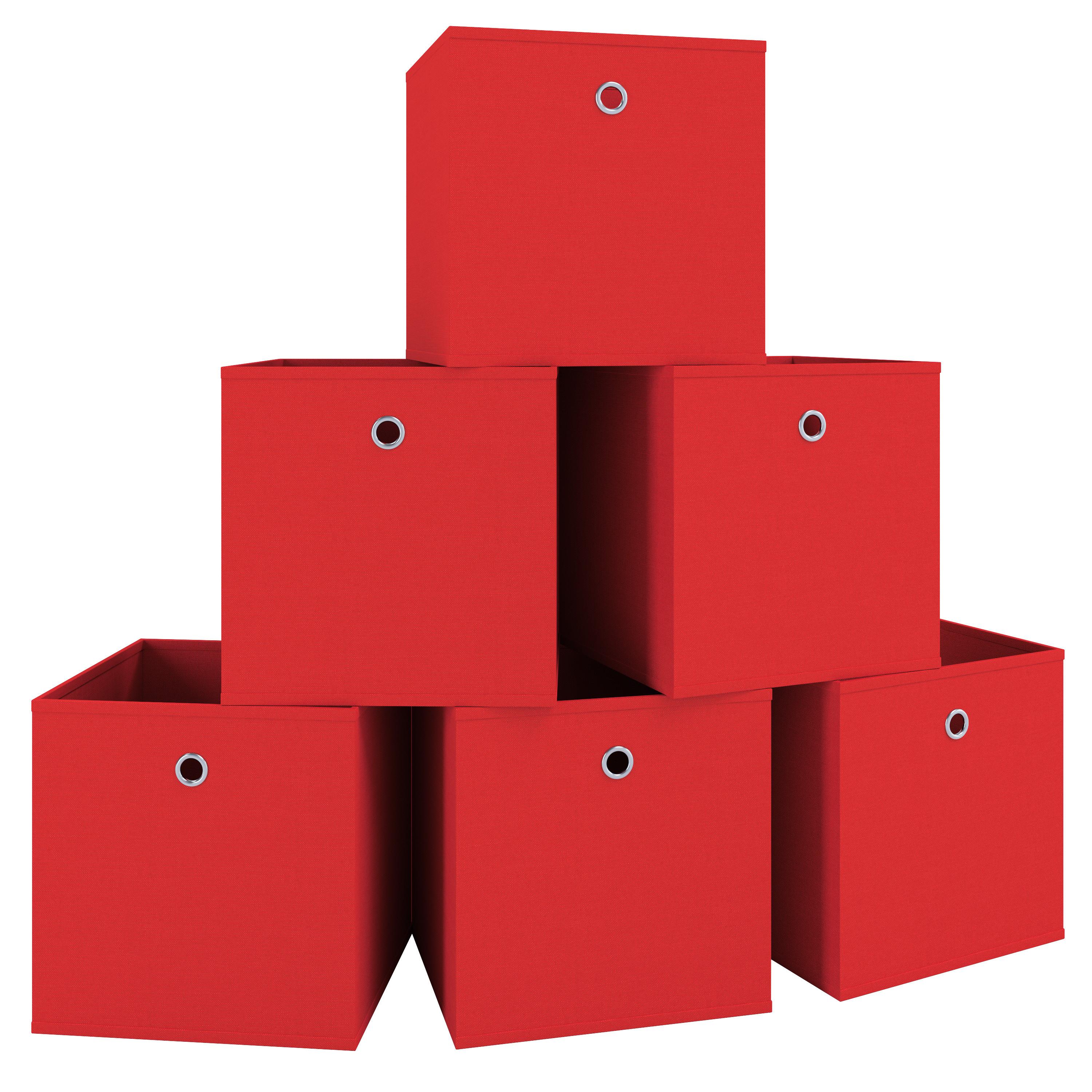 VCM 6er Set Faltbox | Klappbox Stoff Kiste | Faltschachtel | Maße ca. H. 28 x B. 27 x T. 27 cm | Regalbox - Boxas