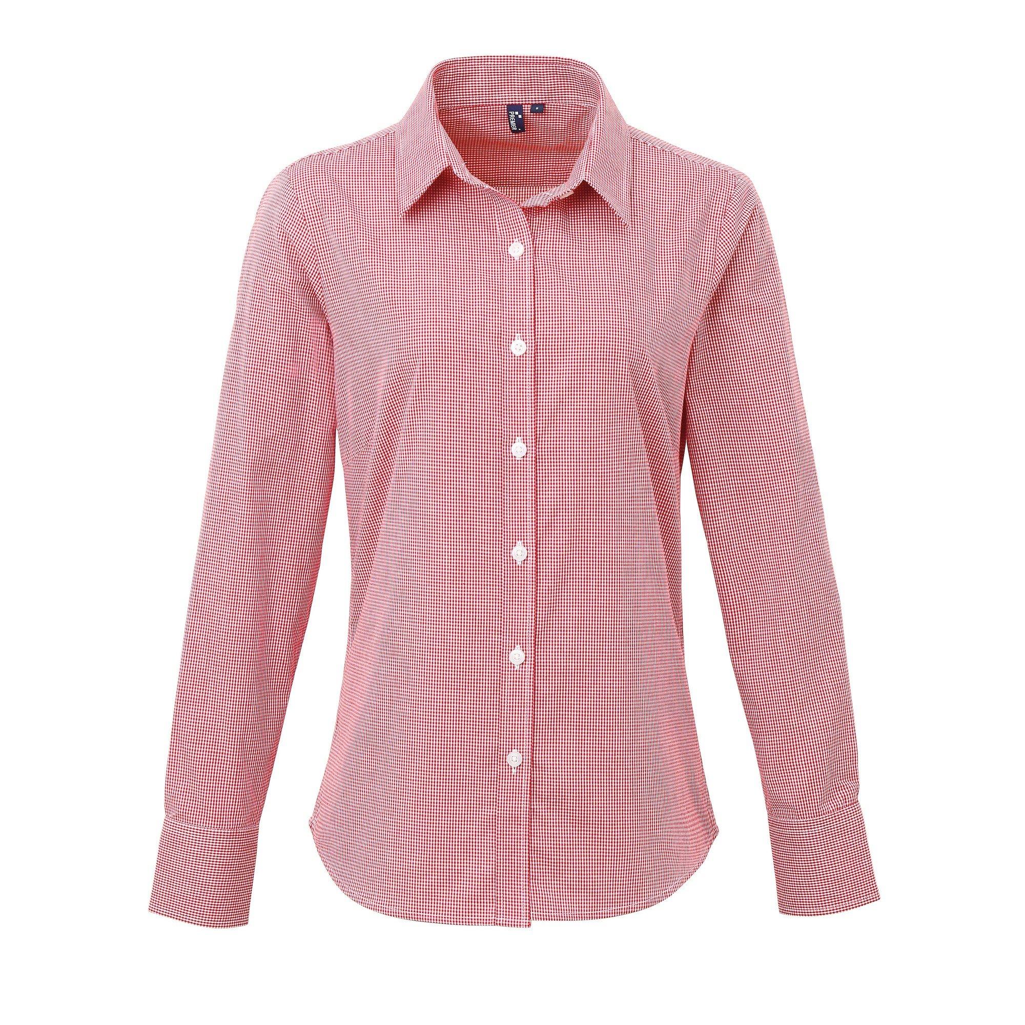 PREMIER Mikro Karo Langarm Bluse