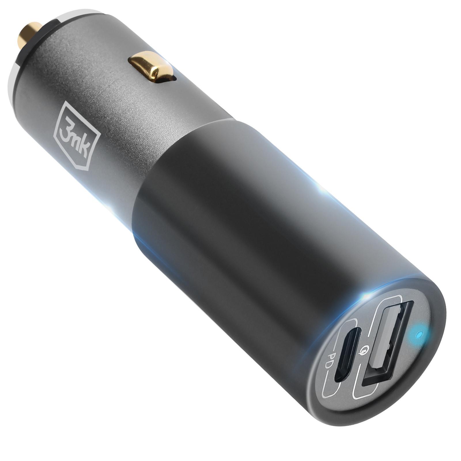 3mk Protection 100W USB-C + USB Autoladegerät Schwarz