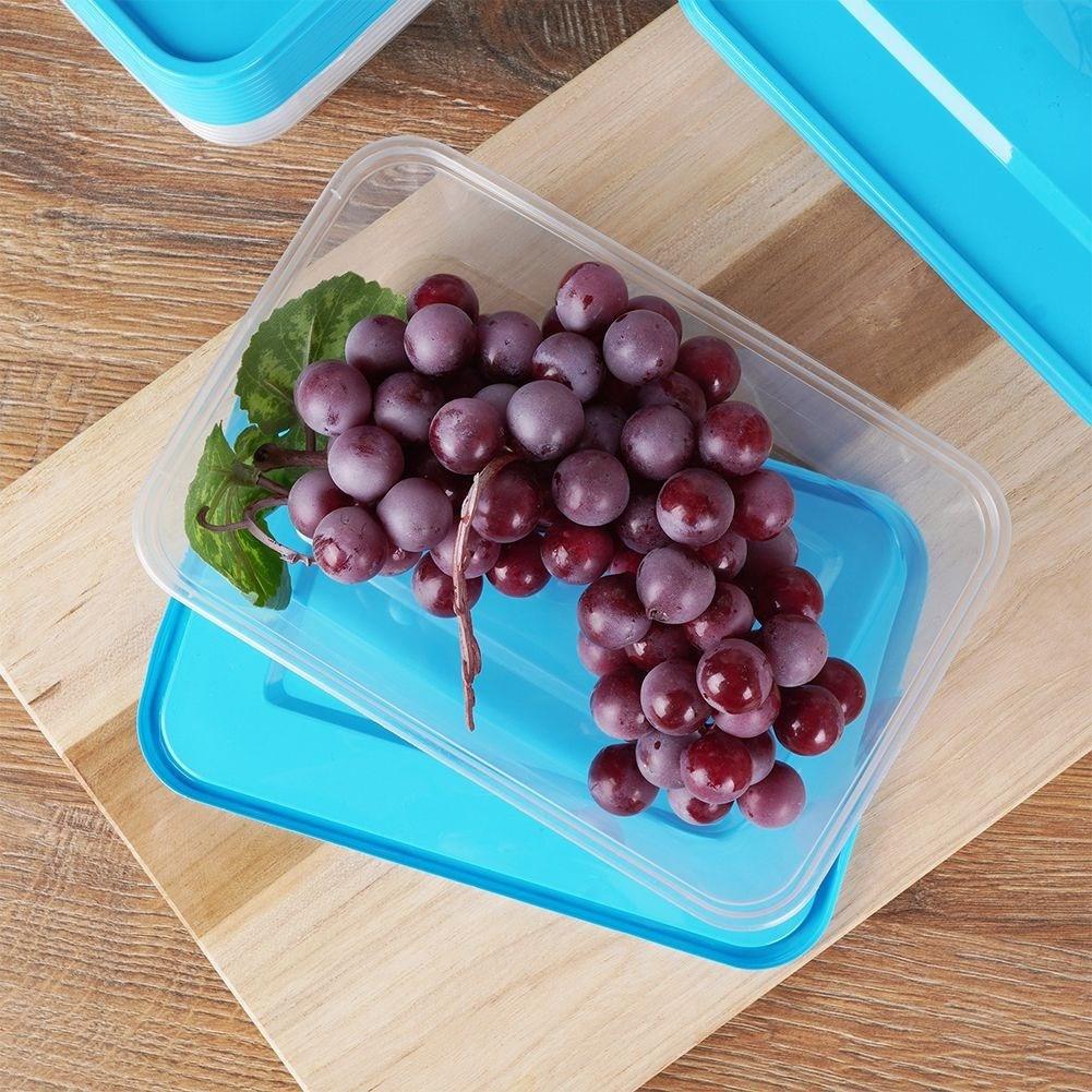 B2X 10er-Set rechteckige Lebensmittelboxen, 650 ml, Kühlschrank & Mikrowelle