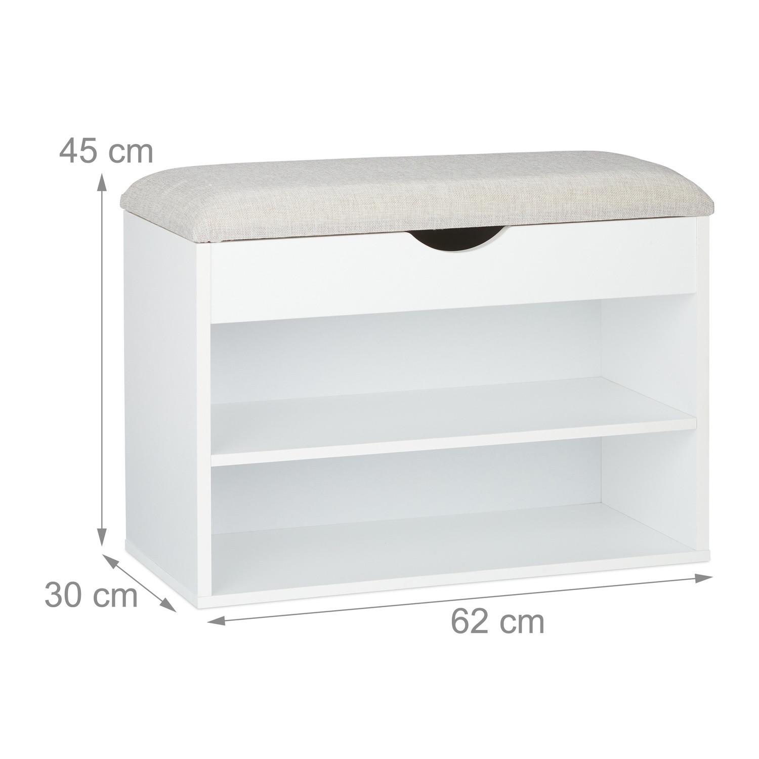 B2X Weiß gepolsterte Schuhbank