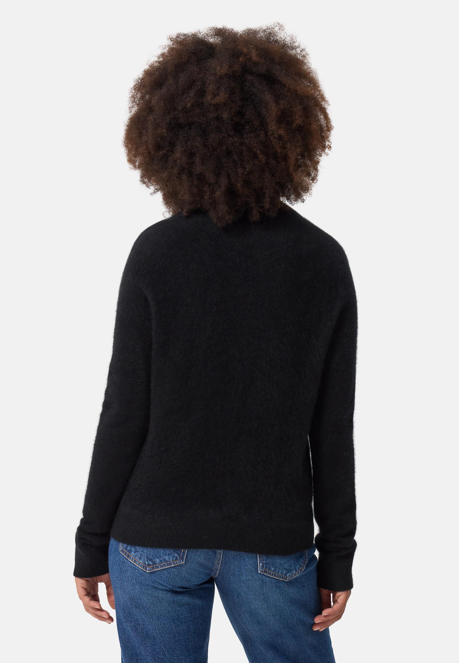 CASH-MERE.CH Brushed Kaschmir Pullover mit kurzem Stehkragen