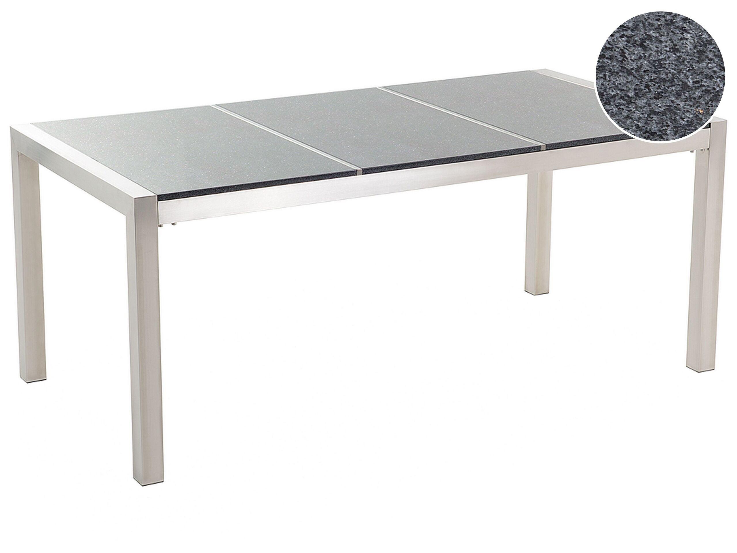 Beliani Gartentisch aus Granit Industriell GROSSETO