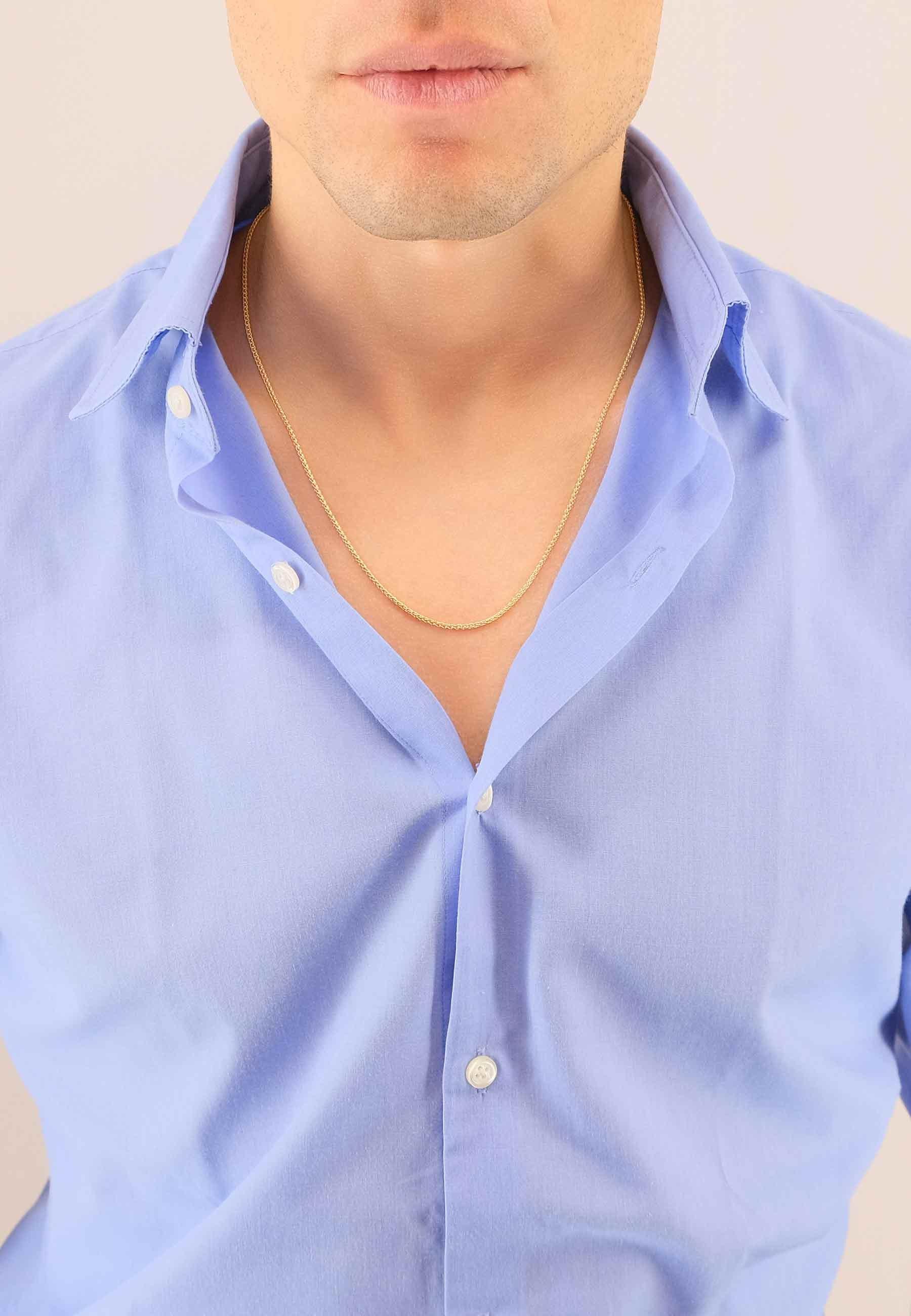 MUAU Schmuck Collier Zopf Gelbgold 750, 1.6mm, 38cm