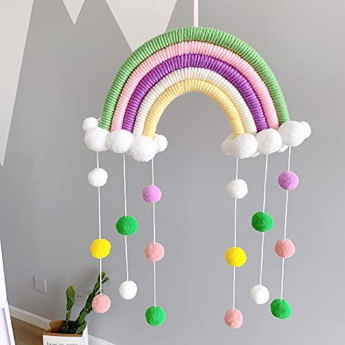 Alopini Makramee Regenbogen Wandbehang Home Decoration Boho Room Decor Handgewebte Tapisserie Kinder Wand