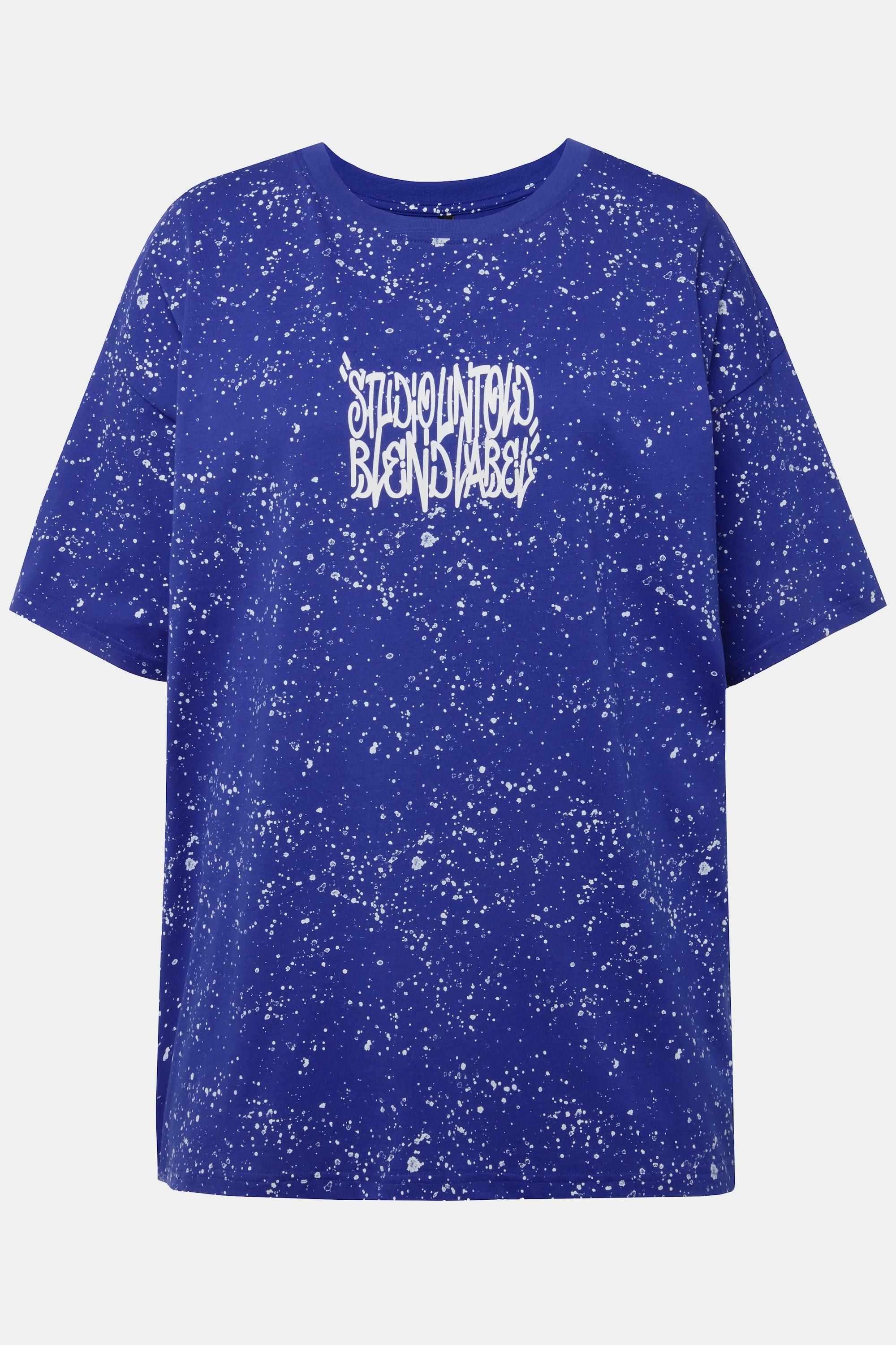 Studio Untold Unisex Oversized Sprenkel Rücken Print Rundhals Halbarm T-Shirt