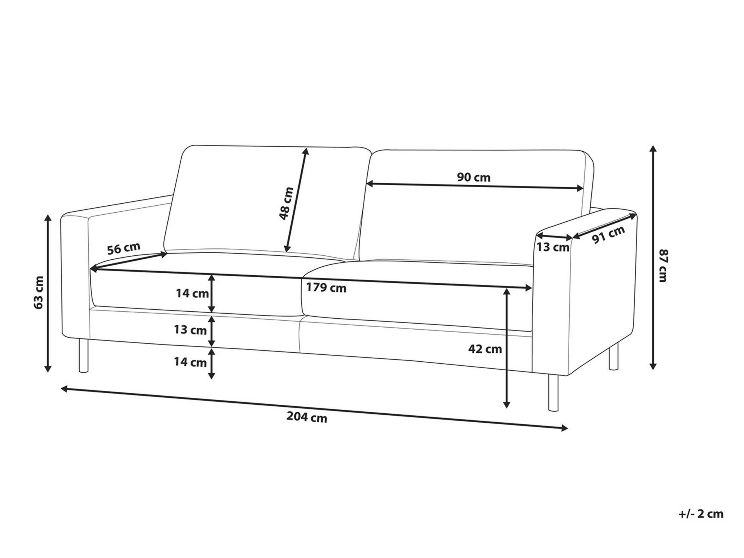 Beliani 3 Sitzer Sofa aus Kunstleder Minimalistisch SAVALEN