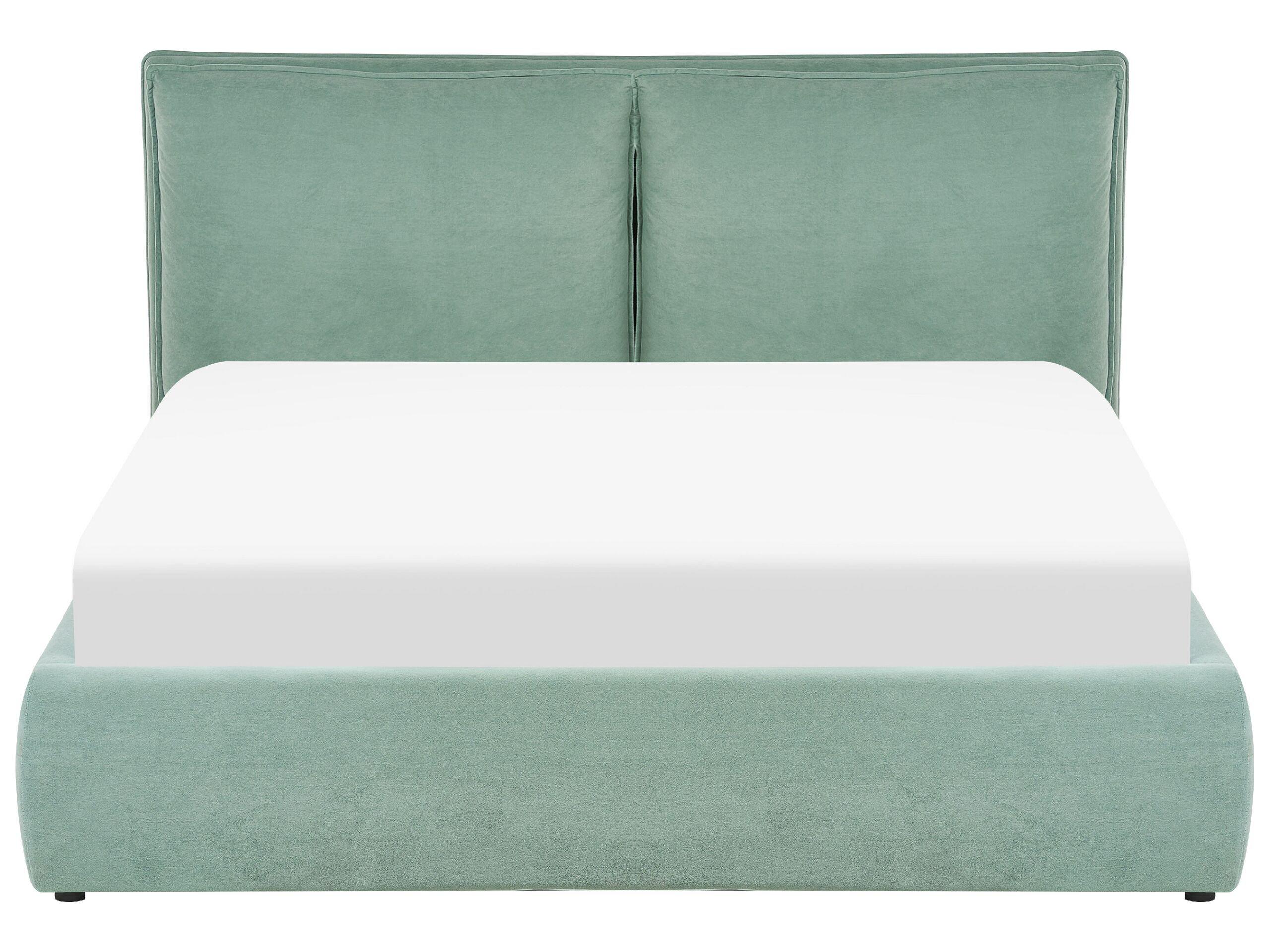 Beliani Bett mit Bettkasten aus Samtstoff Modern BAJONNA