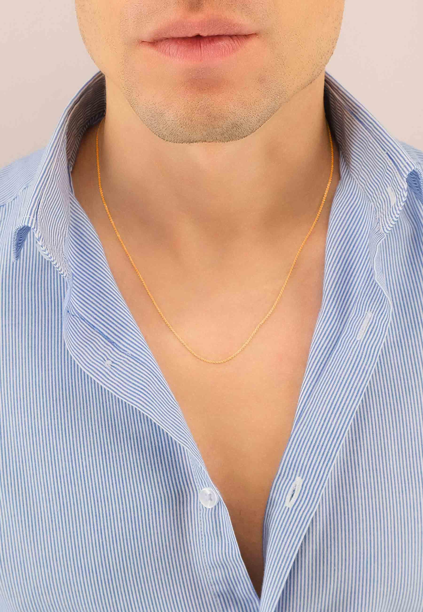 MUAU Schmuck Collier Rundanker Rotgold 750, 1.1mm, 45cm