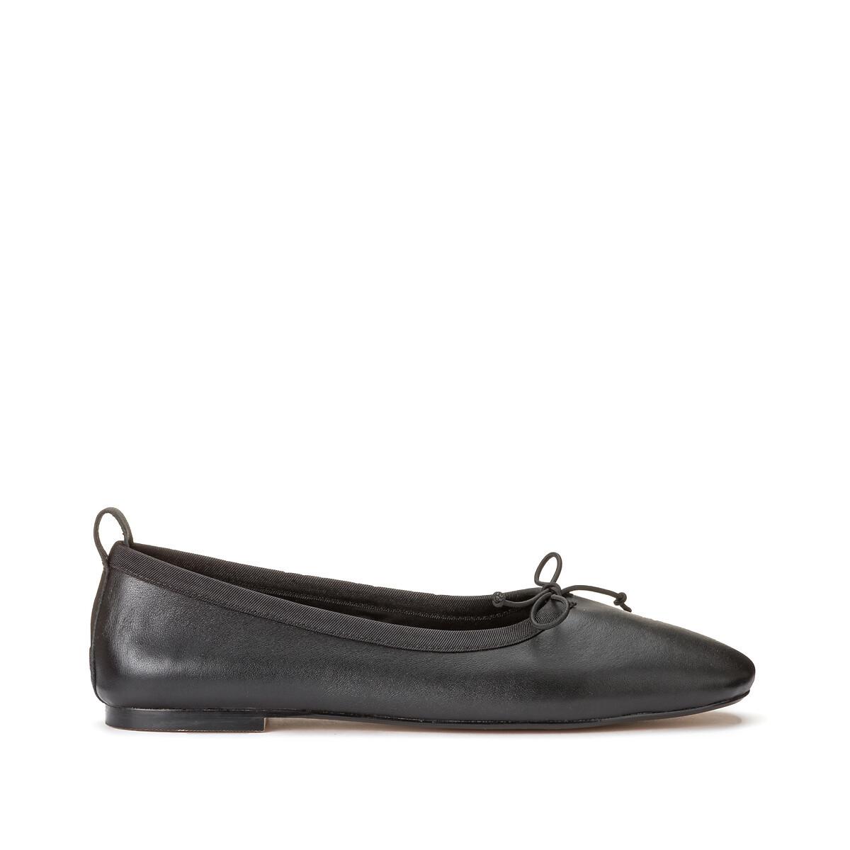 La Redoute Collections Lederballerinas mit Schleife