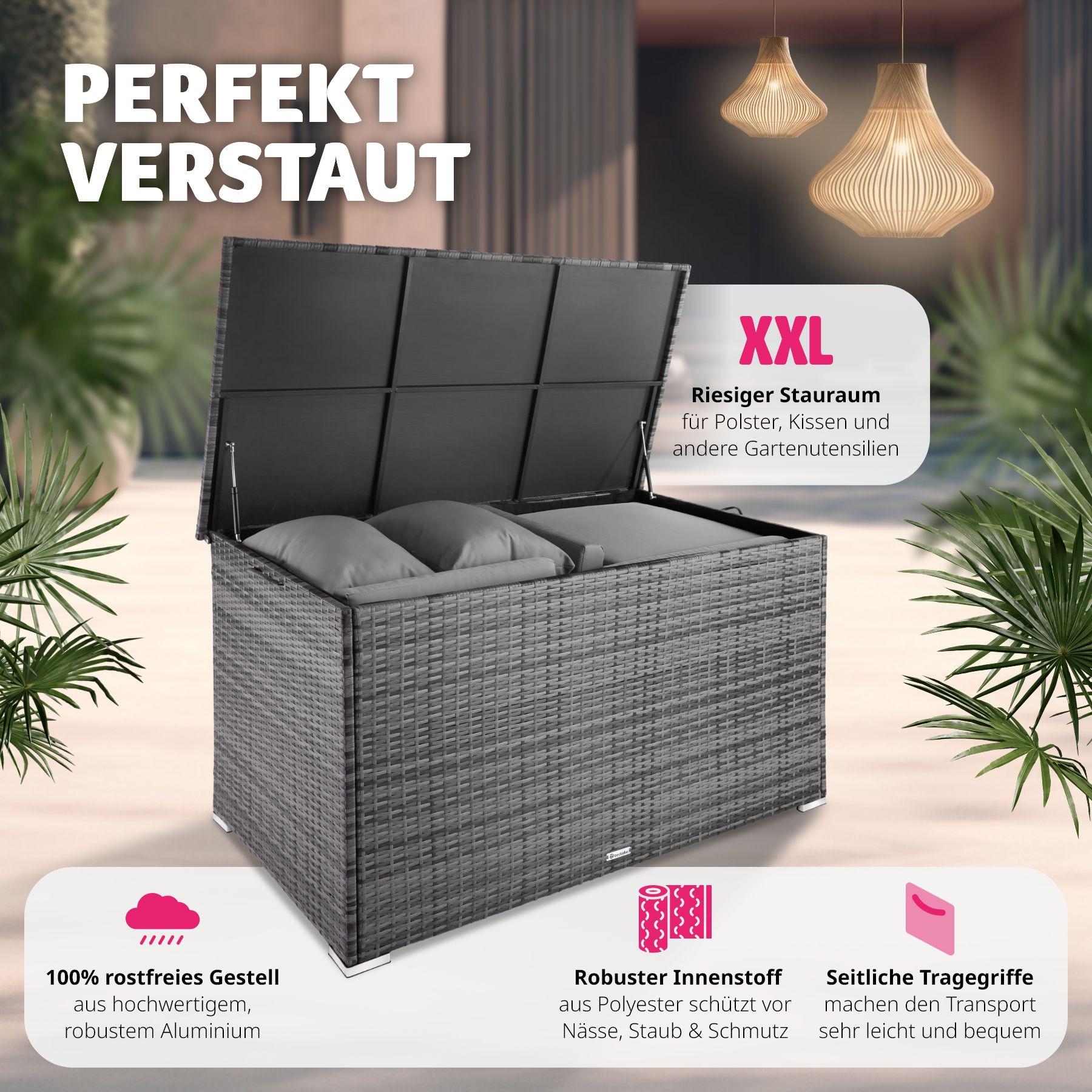 Tectake Auflagenbox mit Aluminiumgestell Oslo