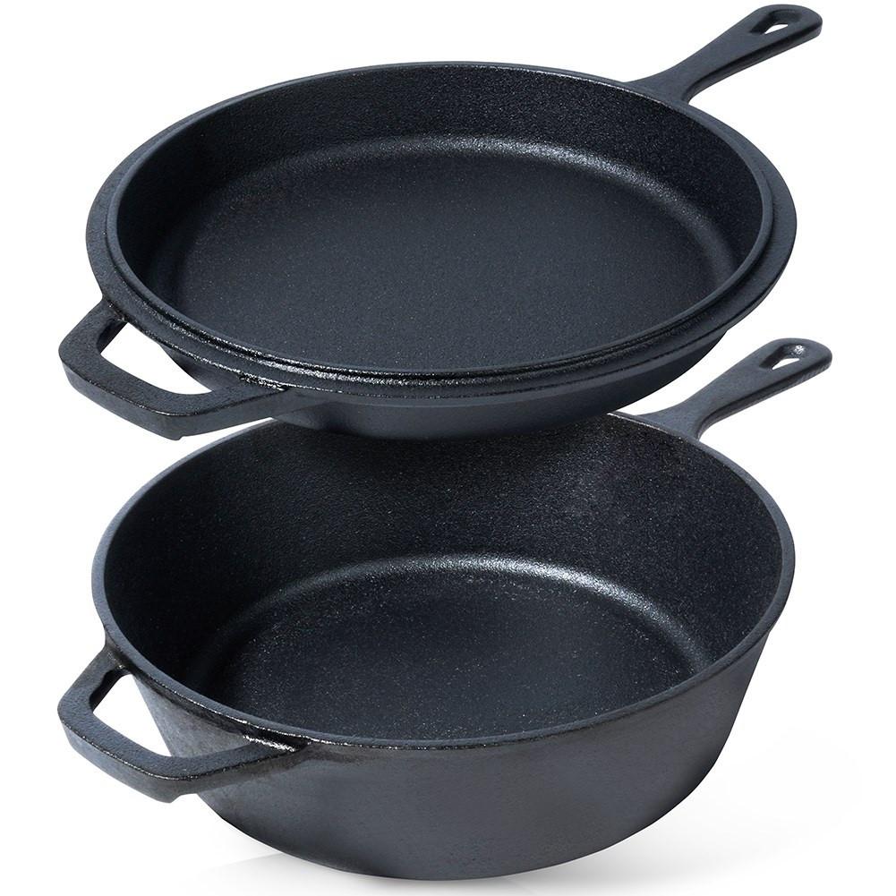 B2X Topf- und Pfannenset aus Gusseisen für vielseitiges Kochen