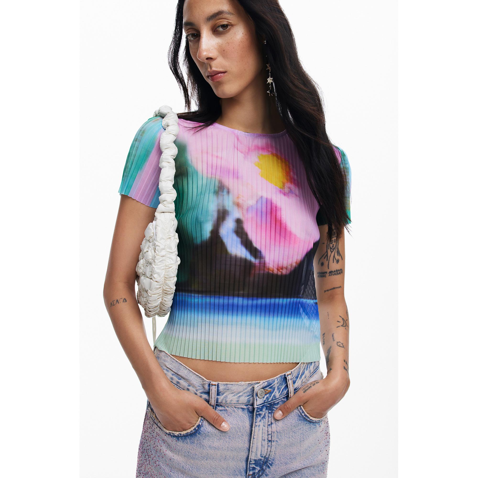 Desigual Foto Print Kurzarm T-Shirt