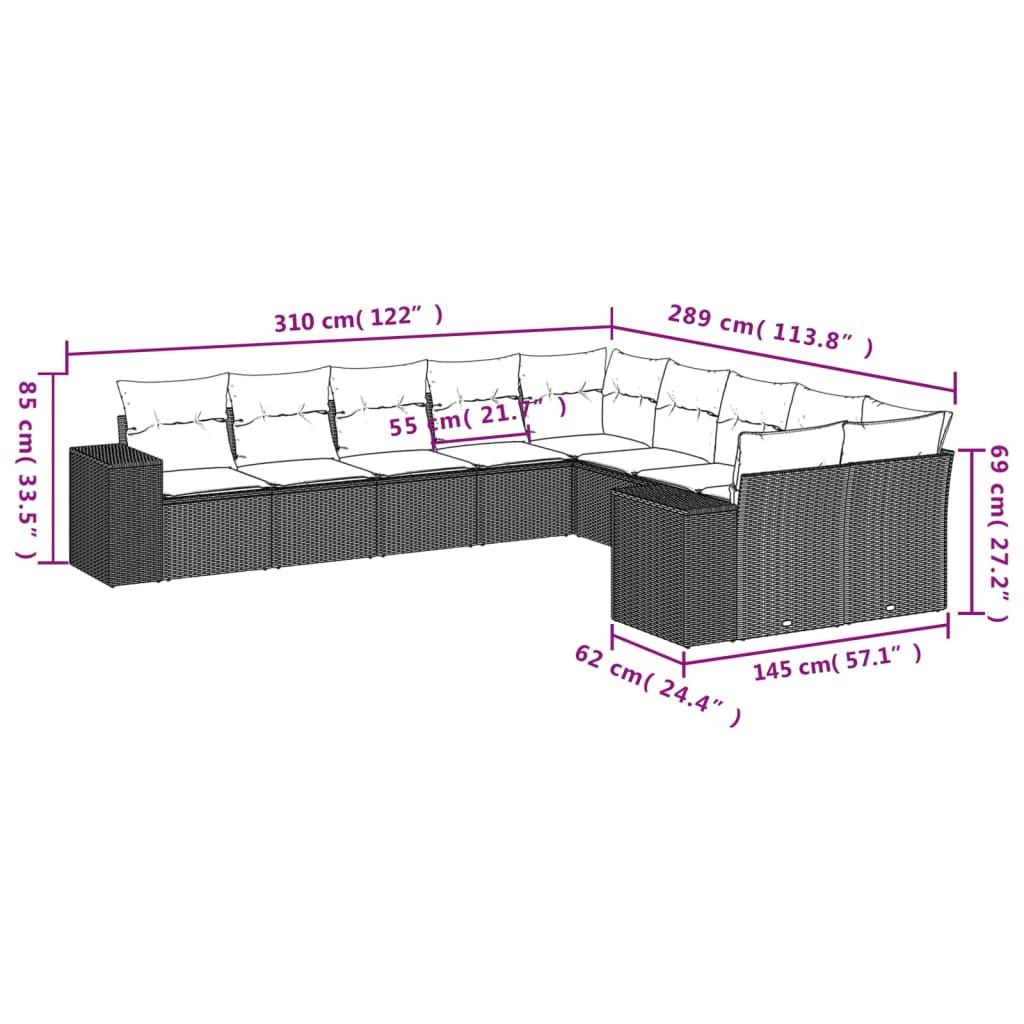 VidaXL Garten sofagarnitur poly-rattan