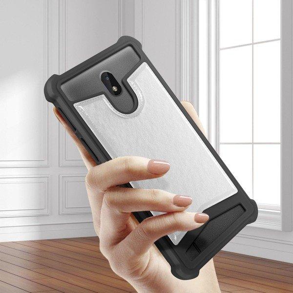 Avizar Stoßfeste Schutzhülle Kunstleder Silber