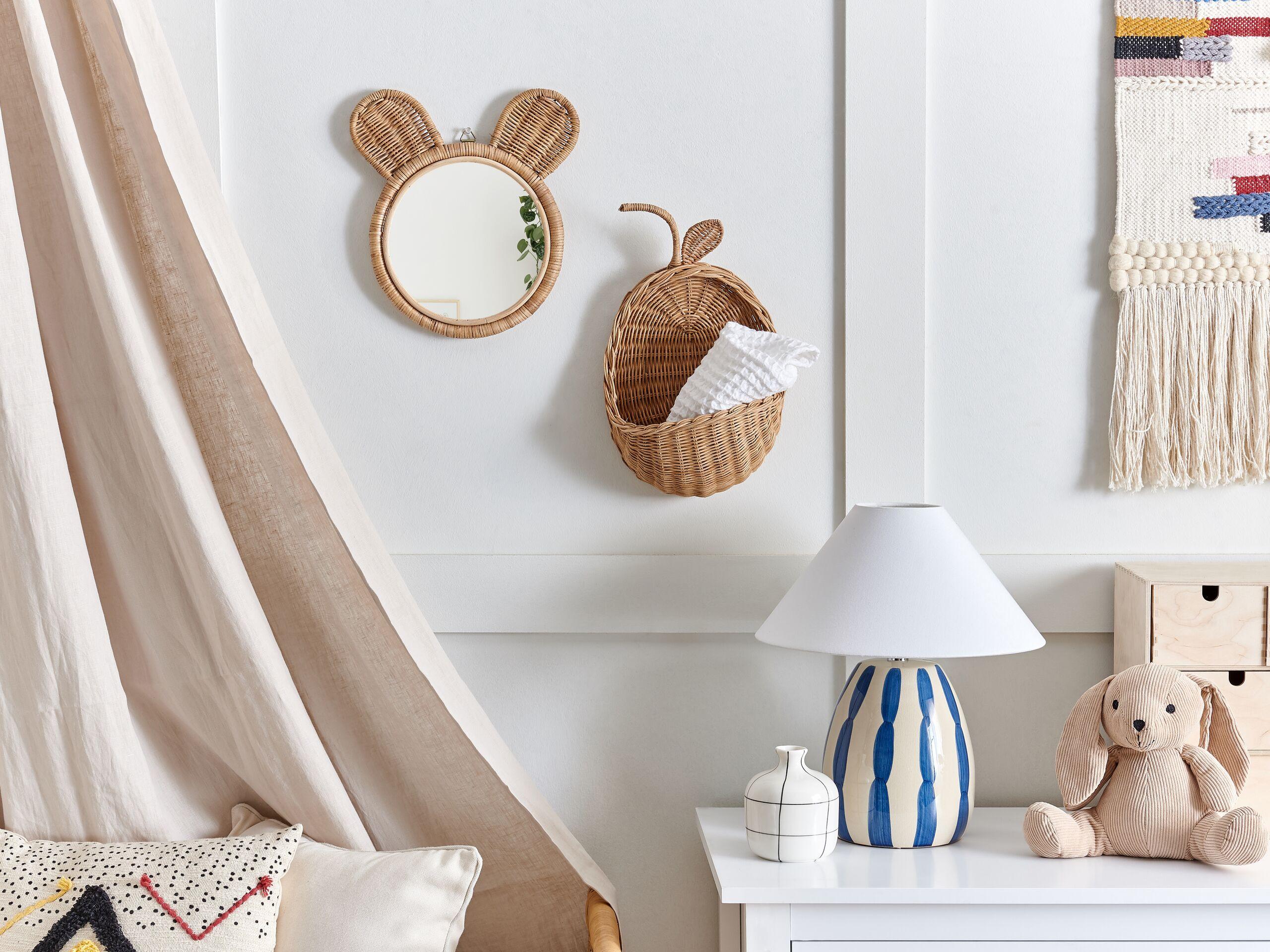 Beliani Wandobjekt aus Rattan Boho MAKONDE