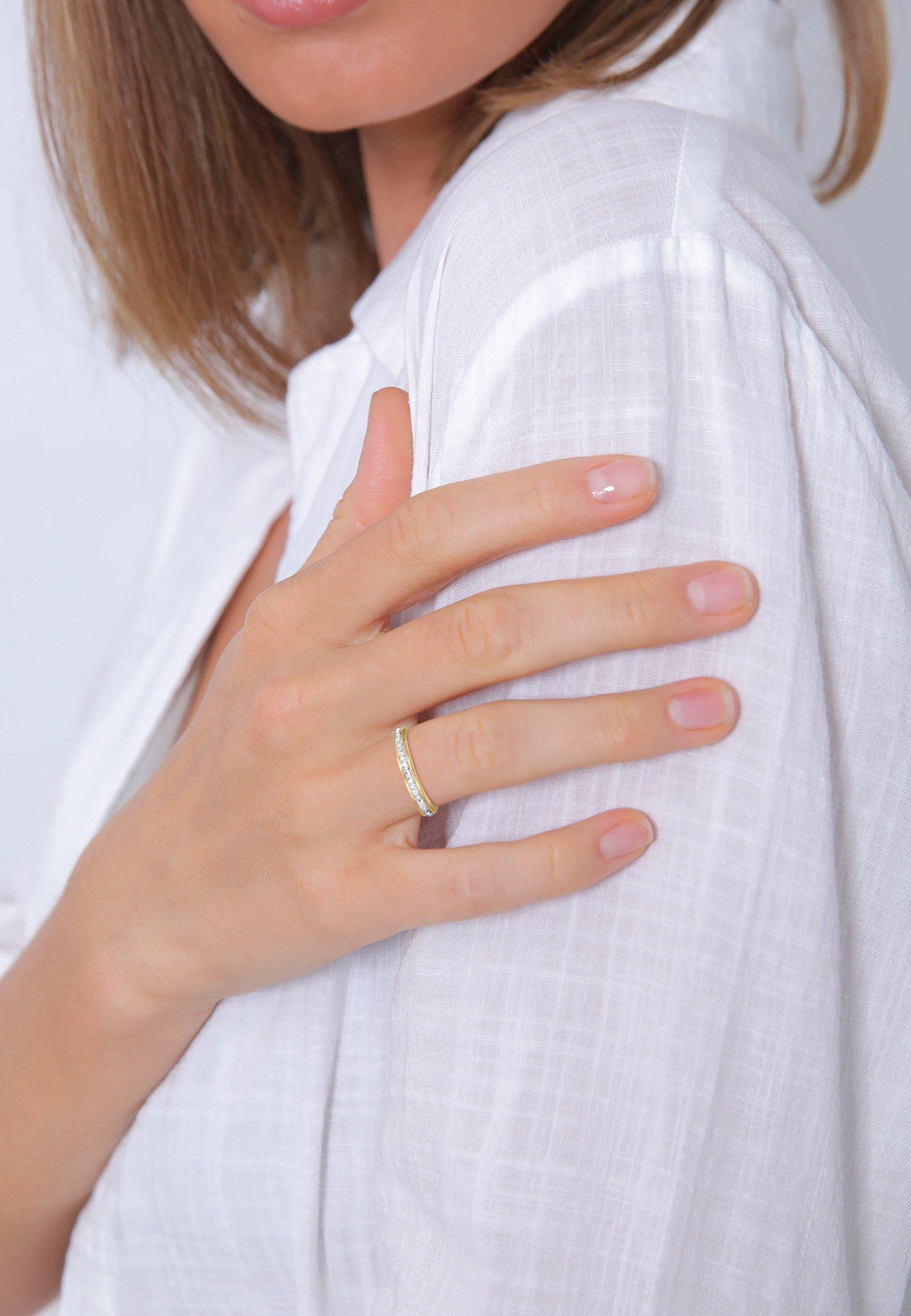 Elli Ring Elli Premium Ring Bandring Geo Shape Kristalle 925 Silber