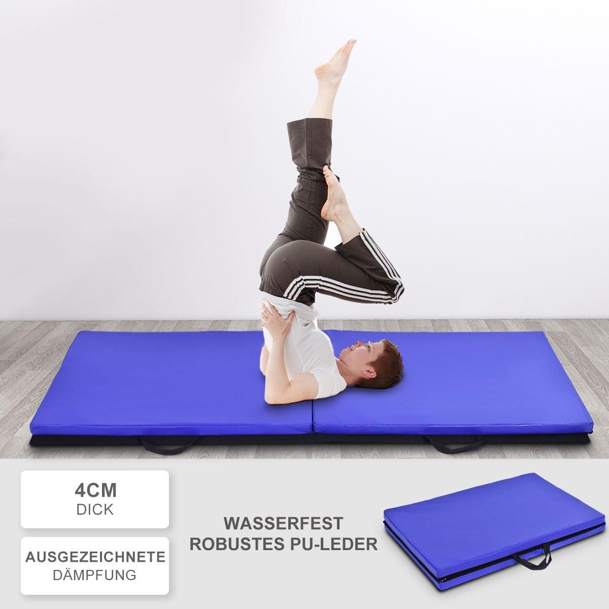 Northix Weichbodenmatte Gymnastikmatte Yogamatte Klappmatte Turnmatte 180x60x4cm -blau