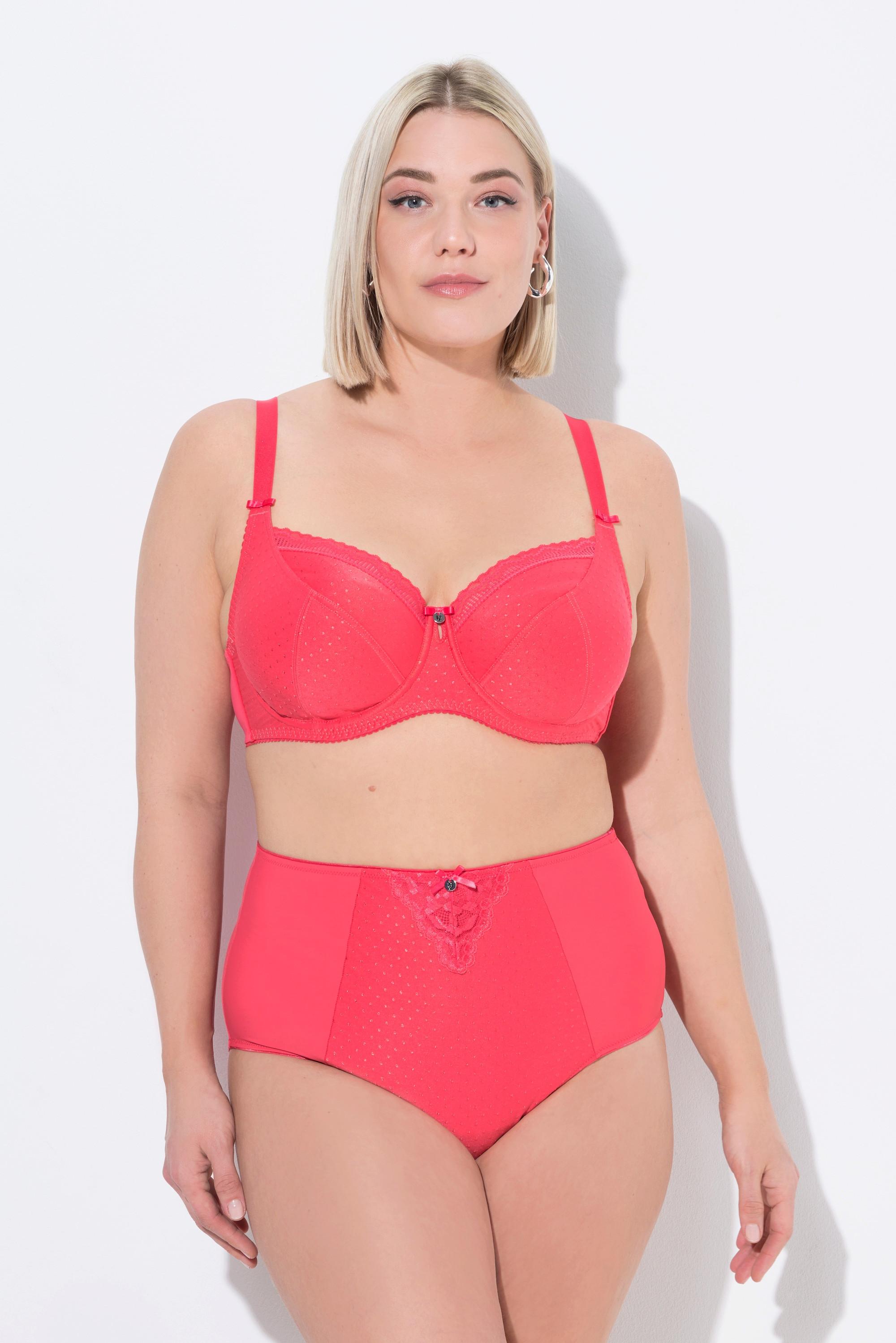 Ulla Popken Bügel-BH, Jacquard, Spitzenkante, Cup C - G