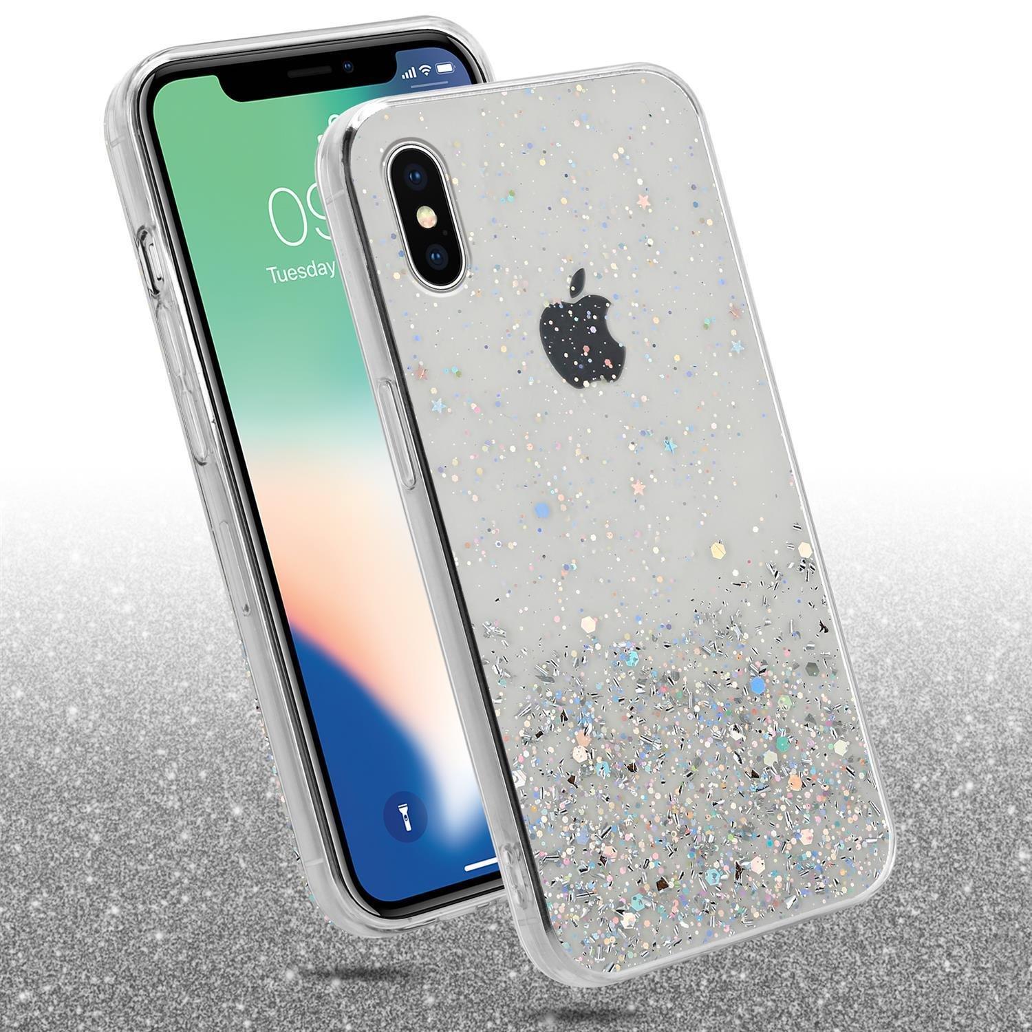 Cadorabo Hülle für Apple iPhone X XS TPU Silikon mit funkelnden Glitter
