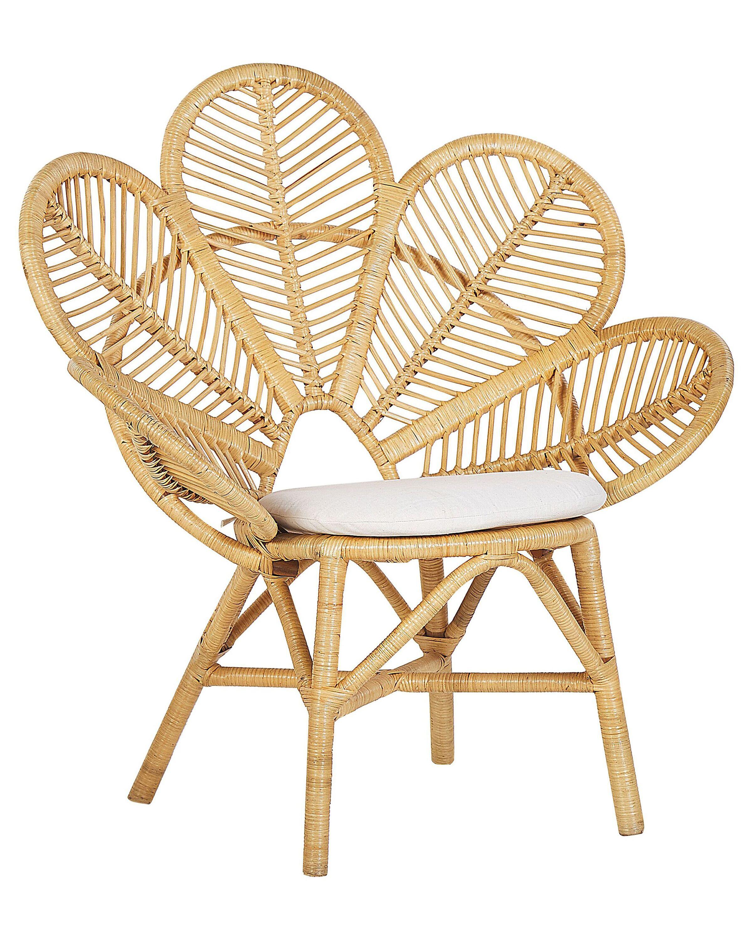 Beliani Pfauenstühle 2er Set aus Rattan Boho FLORENTINE