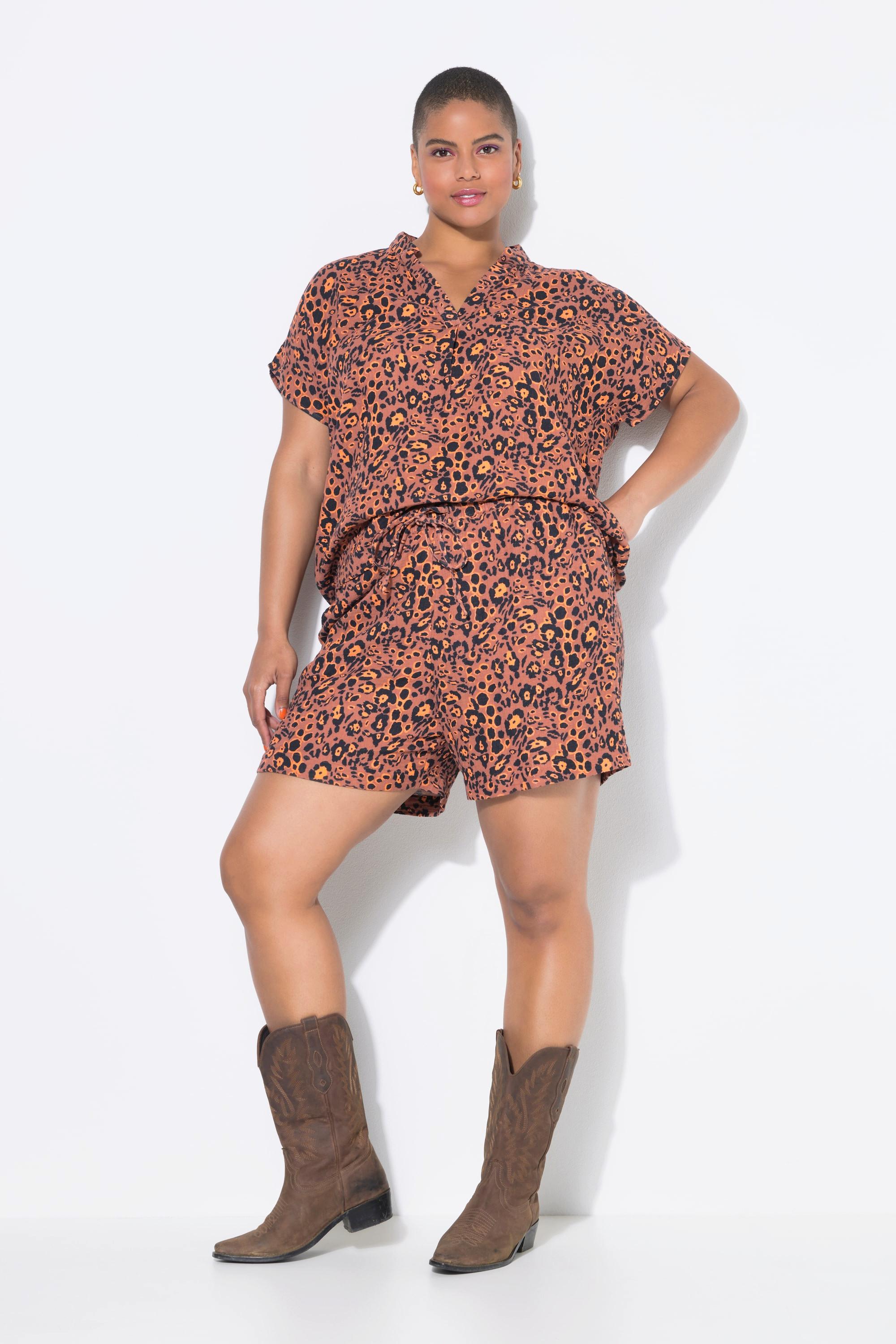 Studio Untold Shorts, Wide Legs, Musselin, Leo
