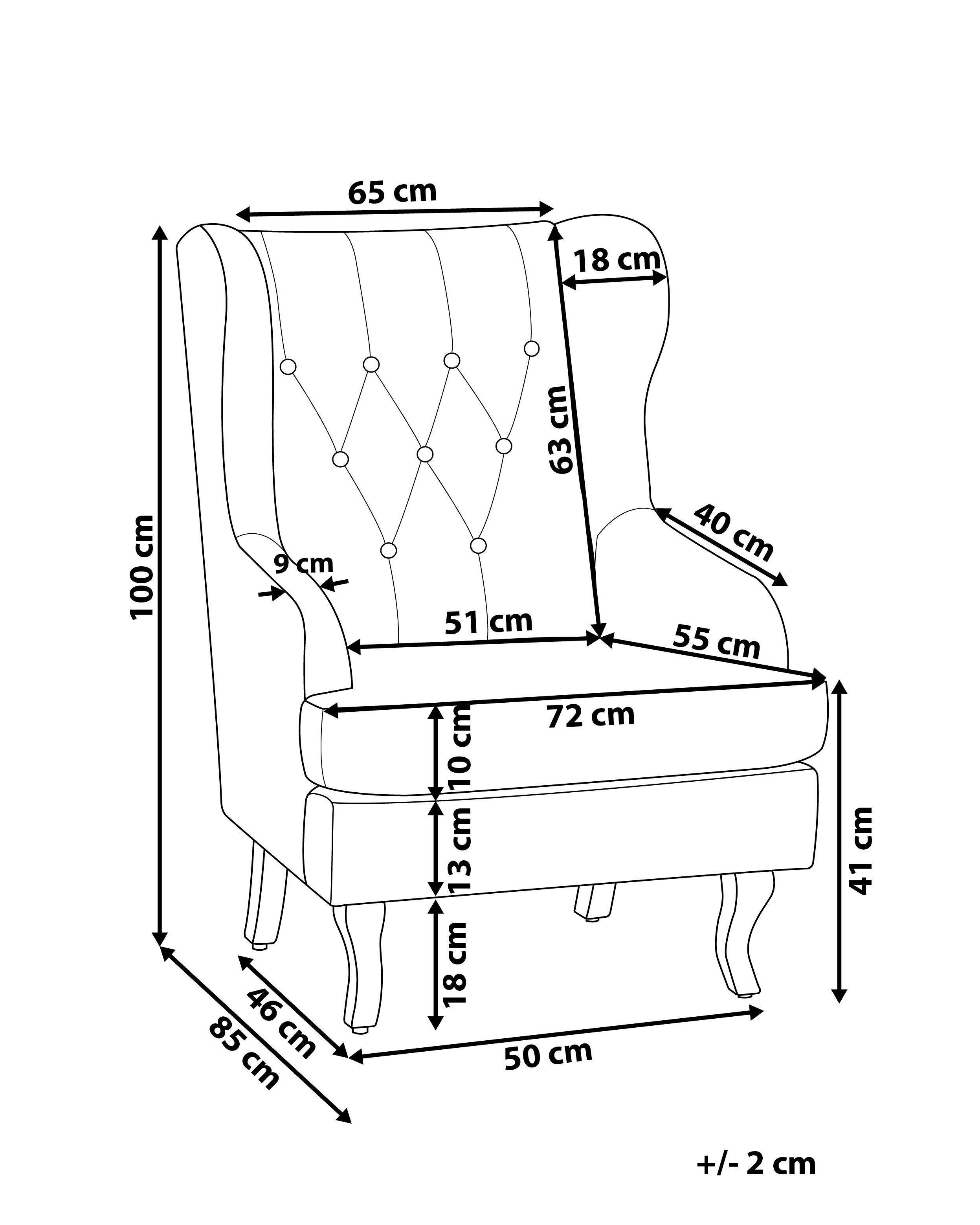 Beliani Sessel aus Samtstoff Retro ALTA