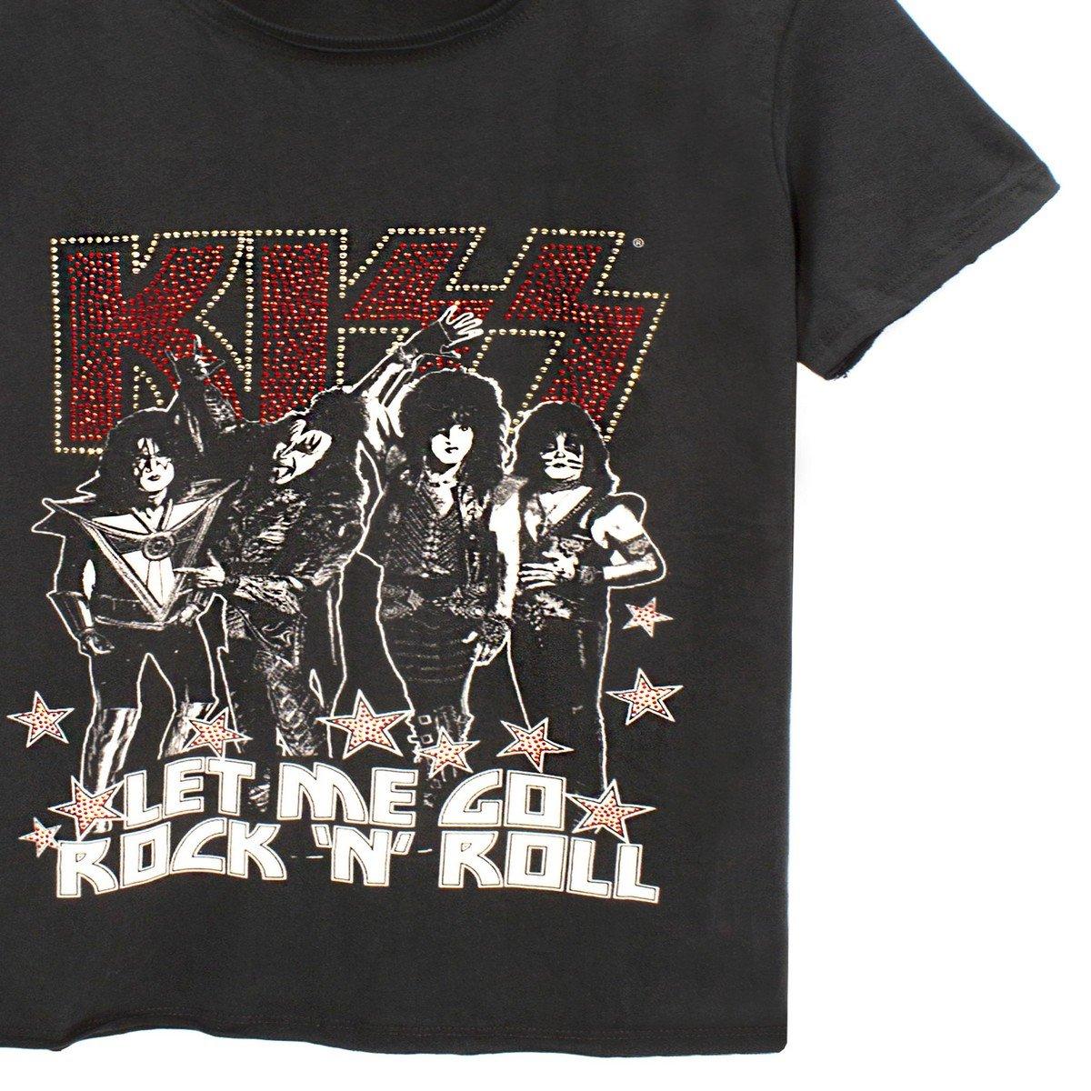 Amplified Let Me Go Rock N Roll Kiss Diamante T-Shirt