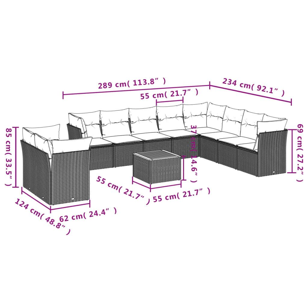 VidaXL Garten sofagarnitur poly-rattan
