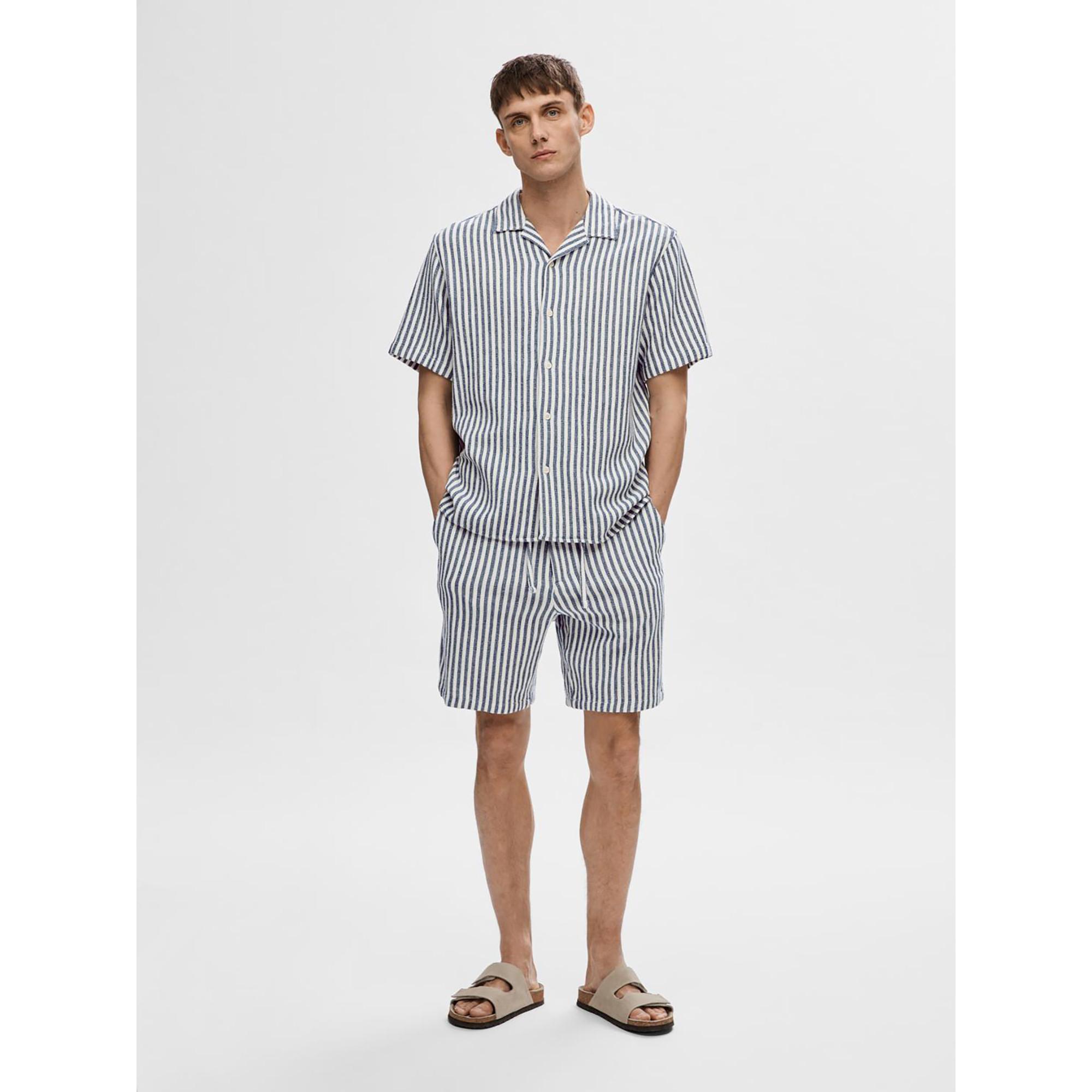 SELECTED Relaxed Sal Gestreiftes Kurzarmhemd