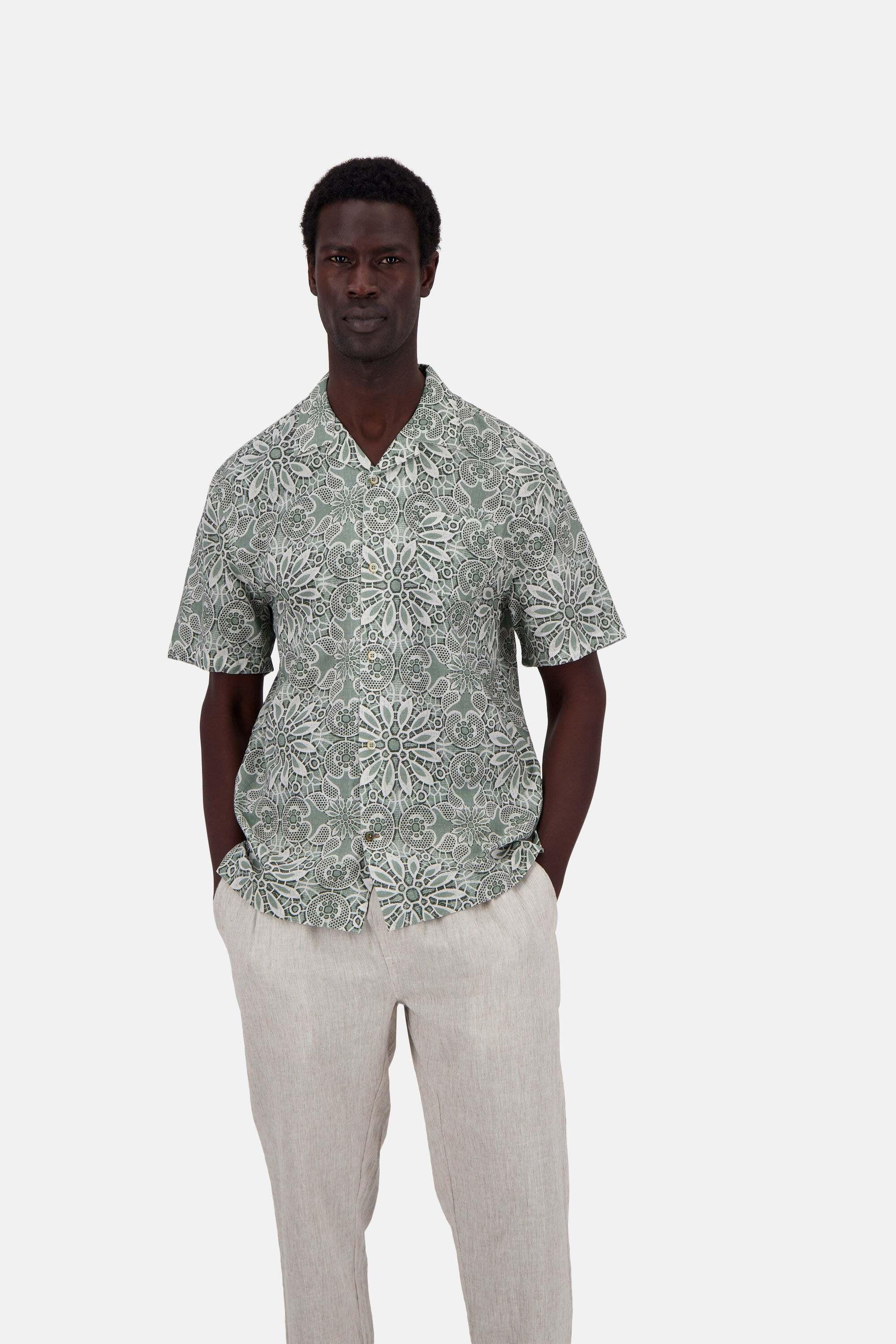 Colours & Sons Kurzarmhemd mit Japanese Tile Print