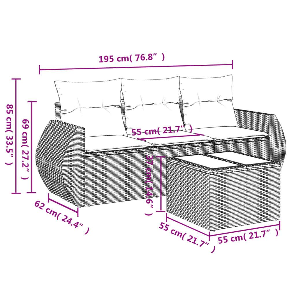 VidaXL Garten sofagarnitur poly-rattan
