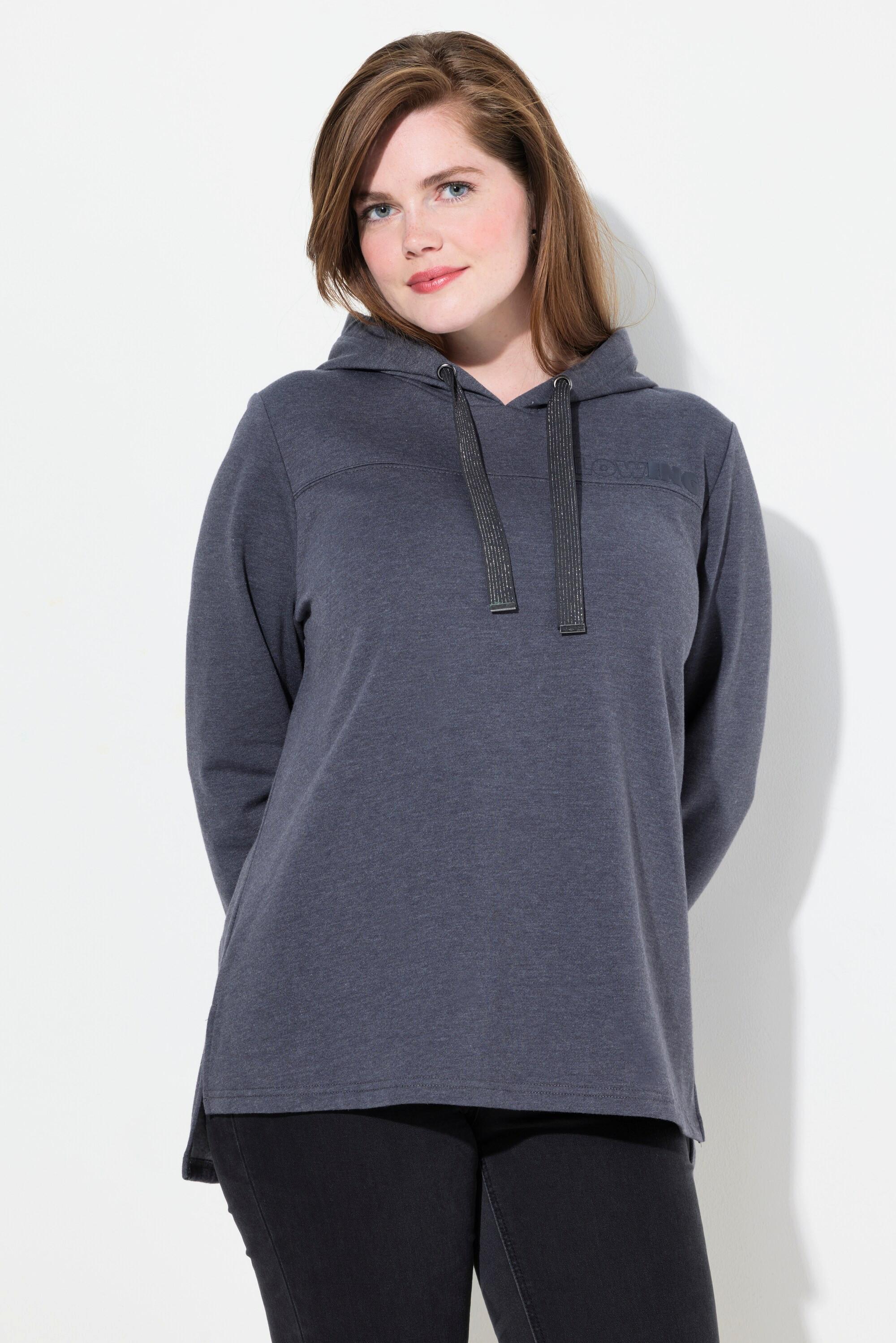 Ulla Popken Sweatshirt, Schriftdruck, Classic, Kapuze, Langarm