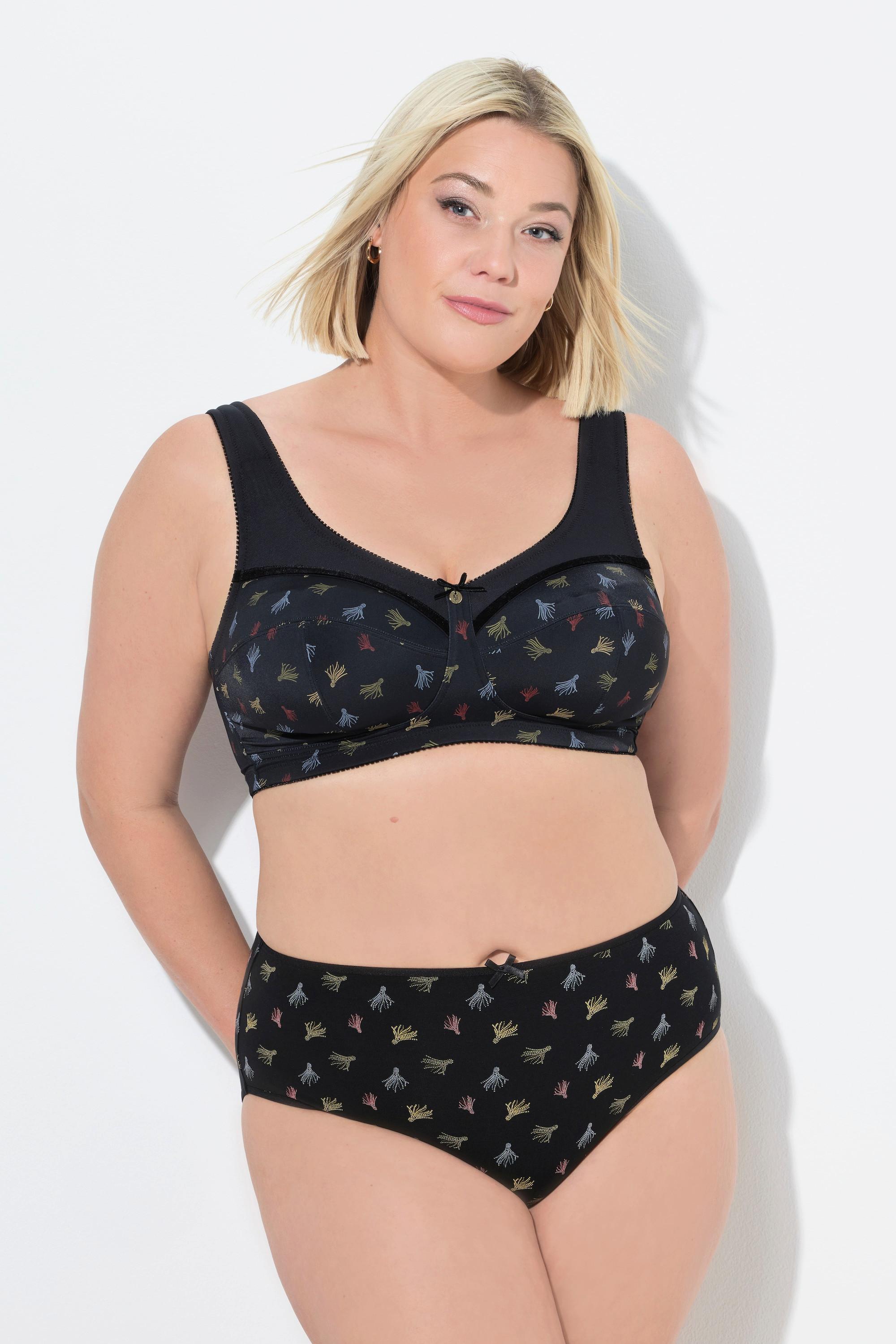 Ulla Popken Entlastungs-BH, Mustermix, ohne Bügel, Cup C - F