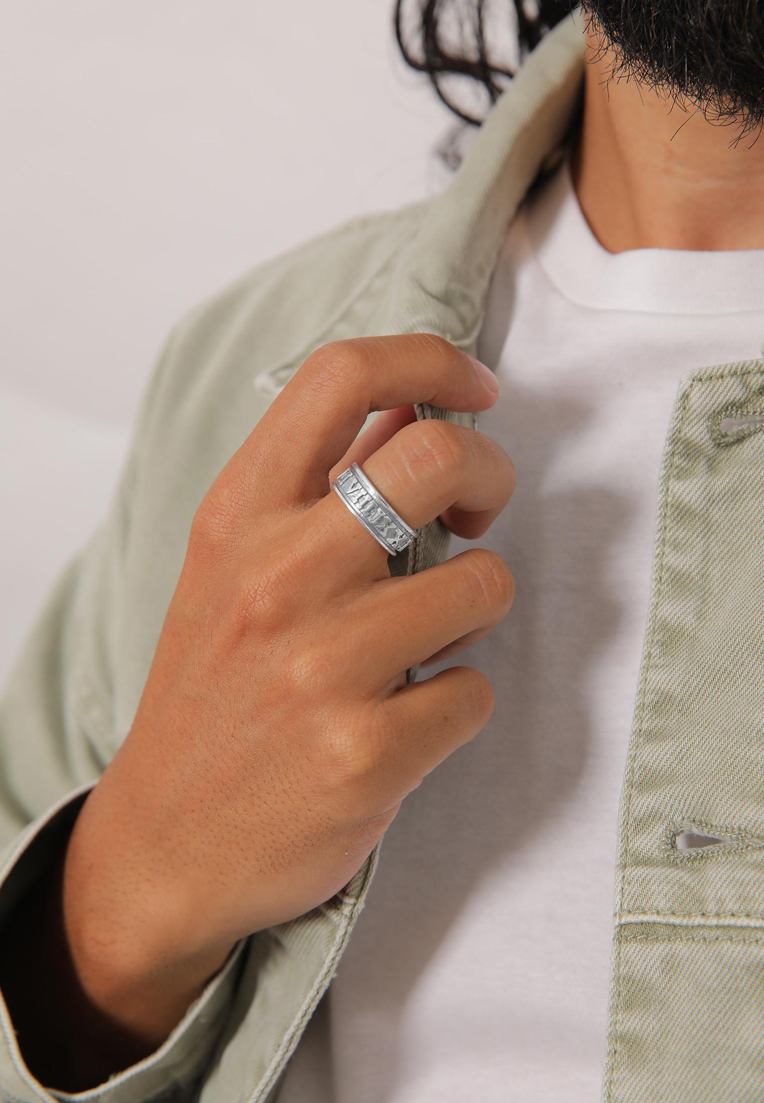 Kuzzoi Ring Bandring Römische Zahlen 925 Silber