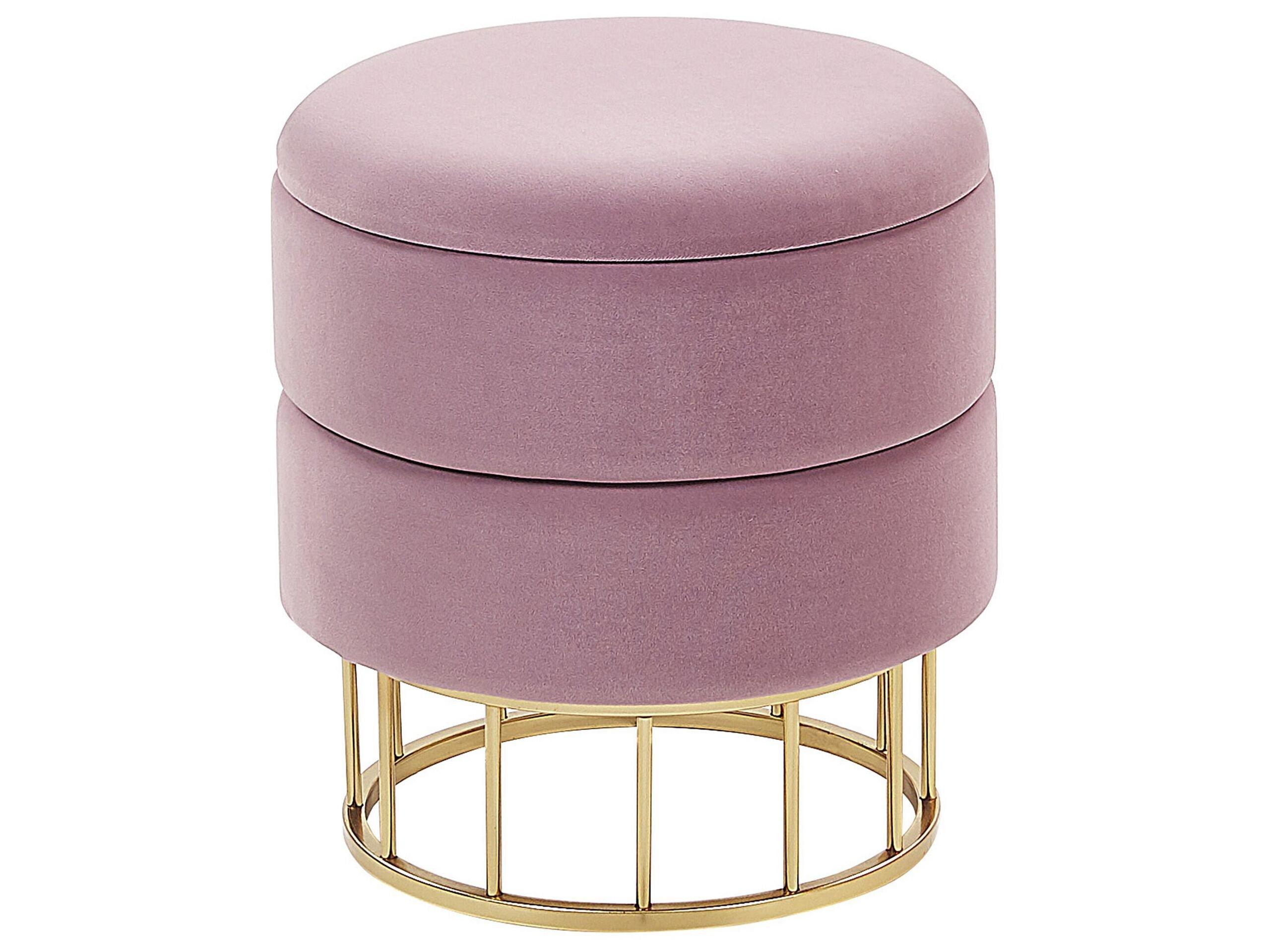 Beliani Pouf mit Stauraum aus Samtstoff Glamourös ELGIN