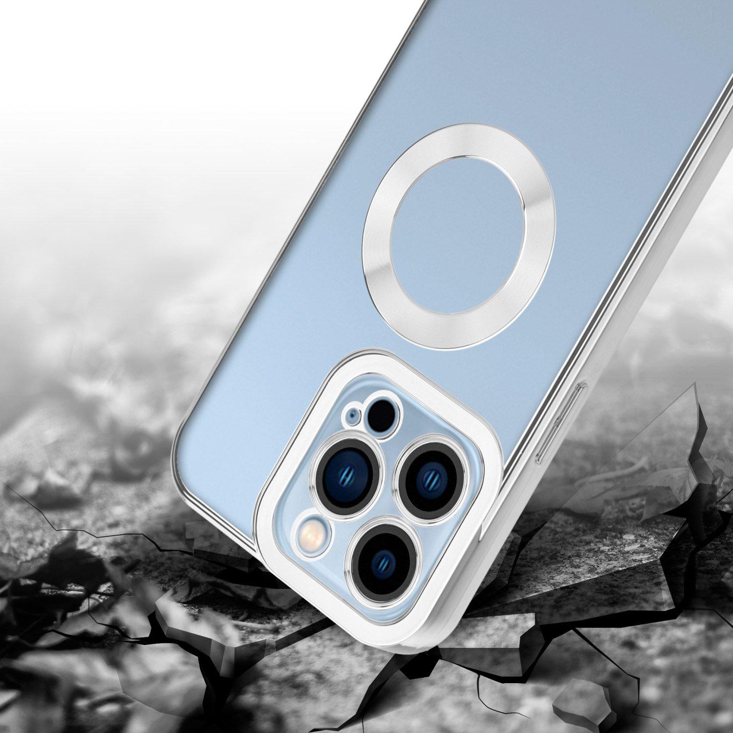 Cadorabo Hülle für Apple iPhone 13 PRO MAX mit Chrome Applikation