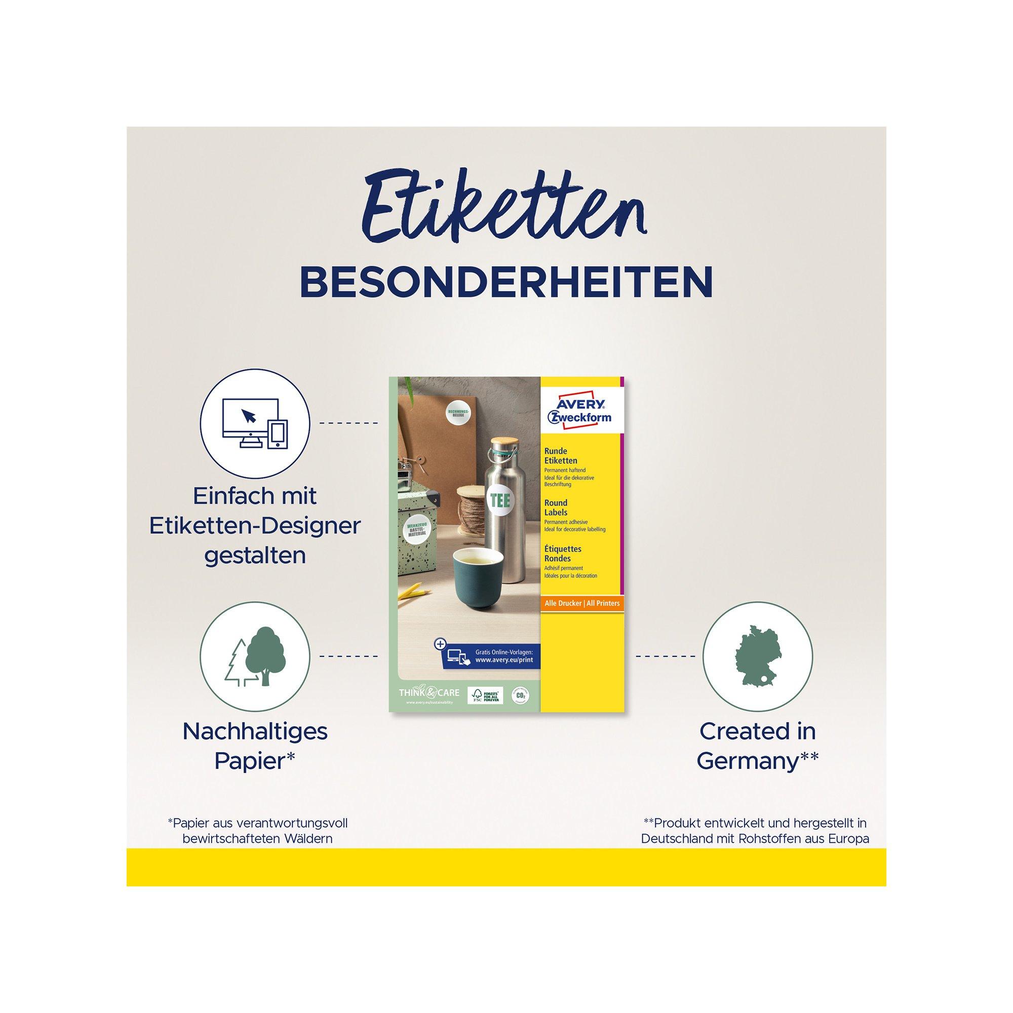 Avery-Zweckform Etiketten Rund