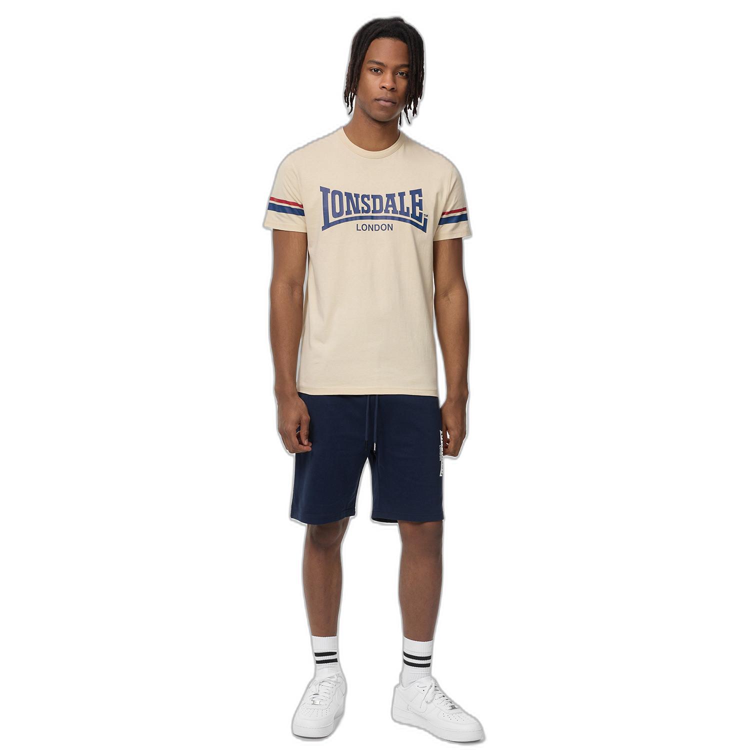 LONSDALE T-Shirt mit Logo-Print und gestreiften Ärmeln