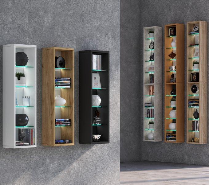 VCM Holz Wandregal Hängeregal Regal Bücherregal Wandboard Deko Glas Rasato XL