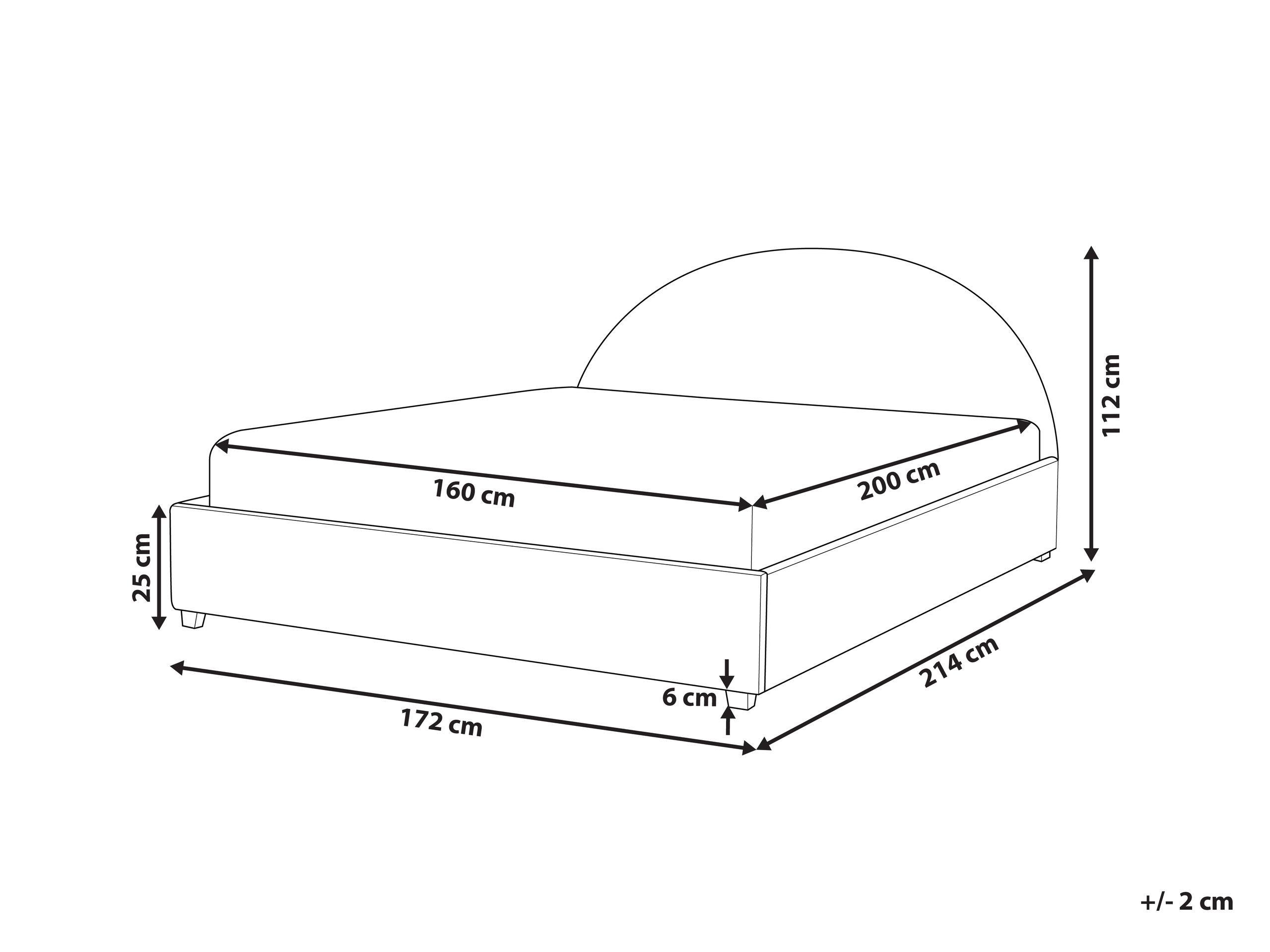 Beliani Bett mit Lattenrost aus Bouclé Retro VAUCLUSE
